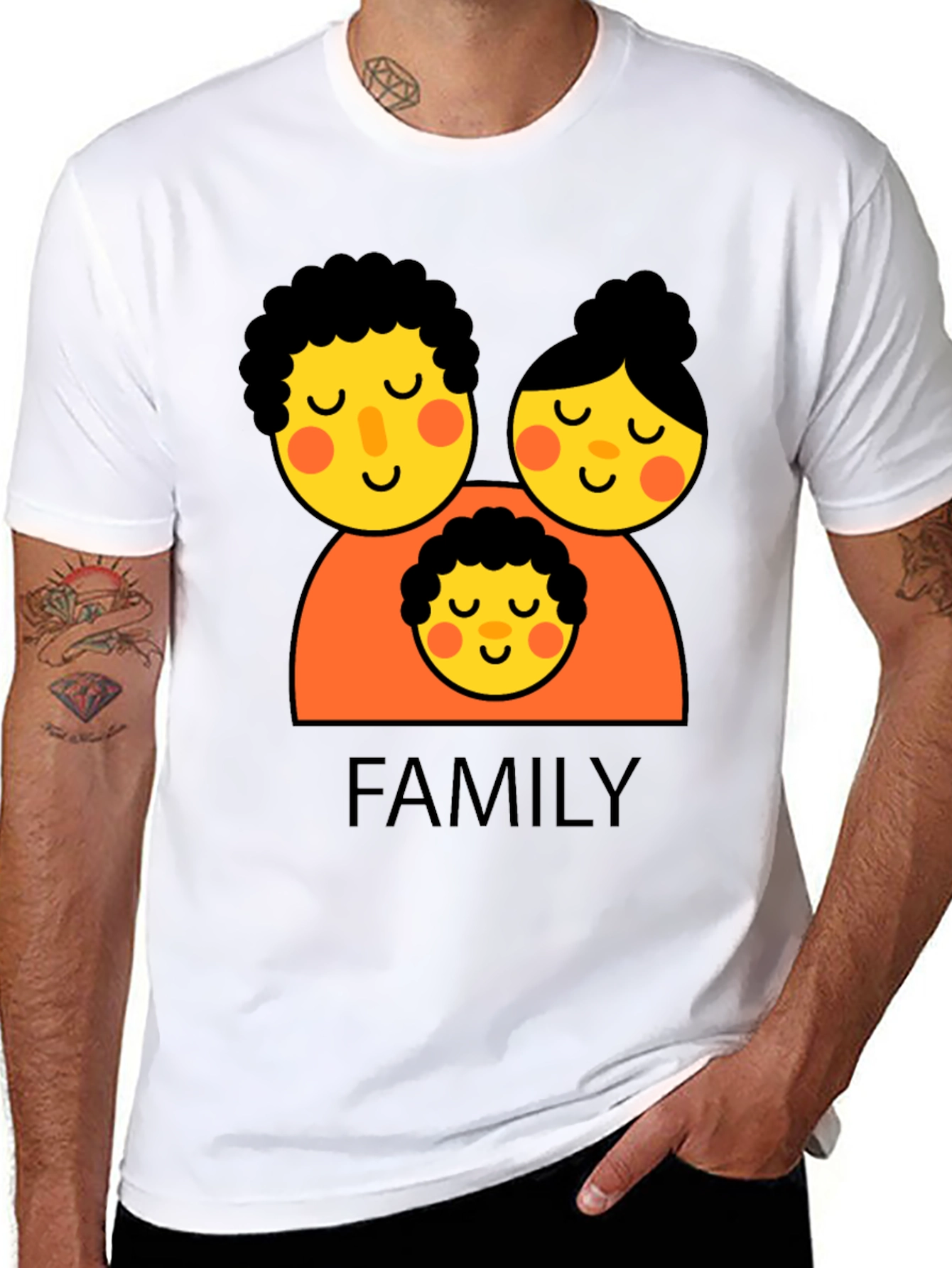 Family Graphic Black T-Shirt