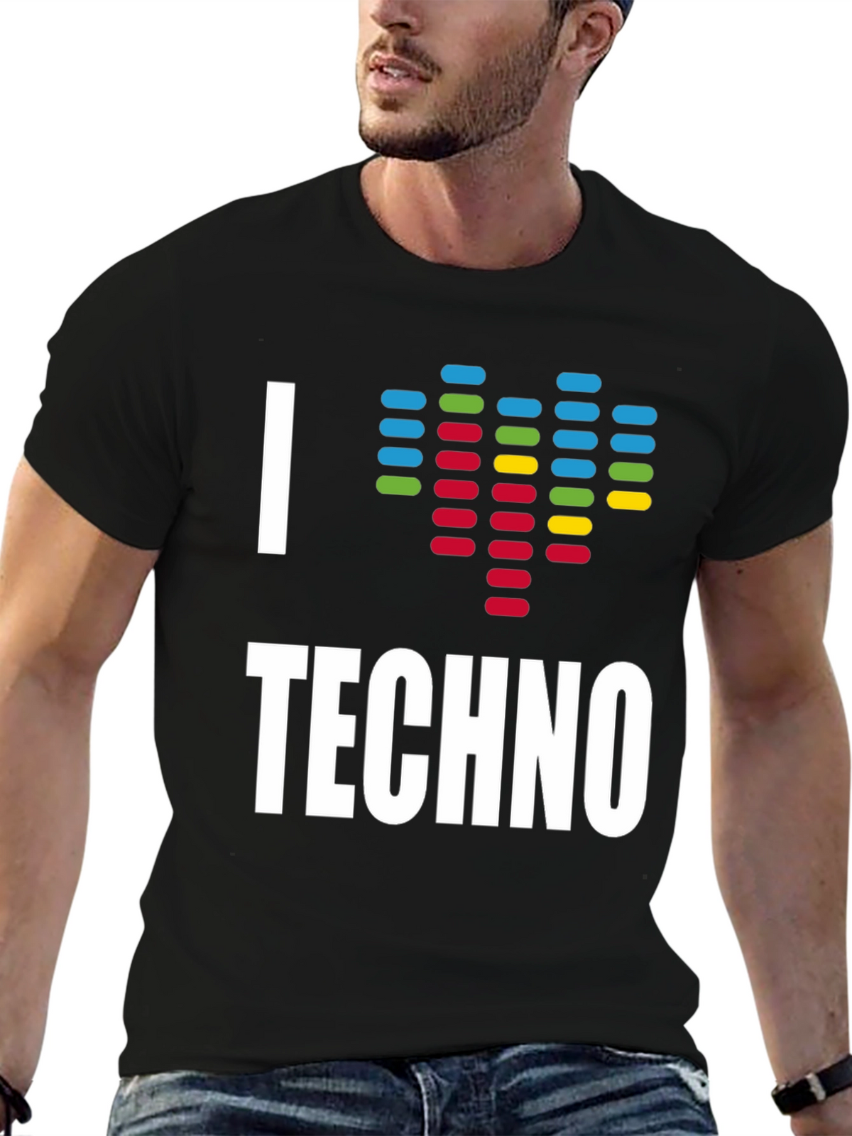 I Heart Techno Graphic Tee - Music Lover T-Shirt