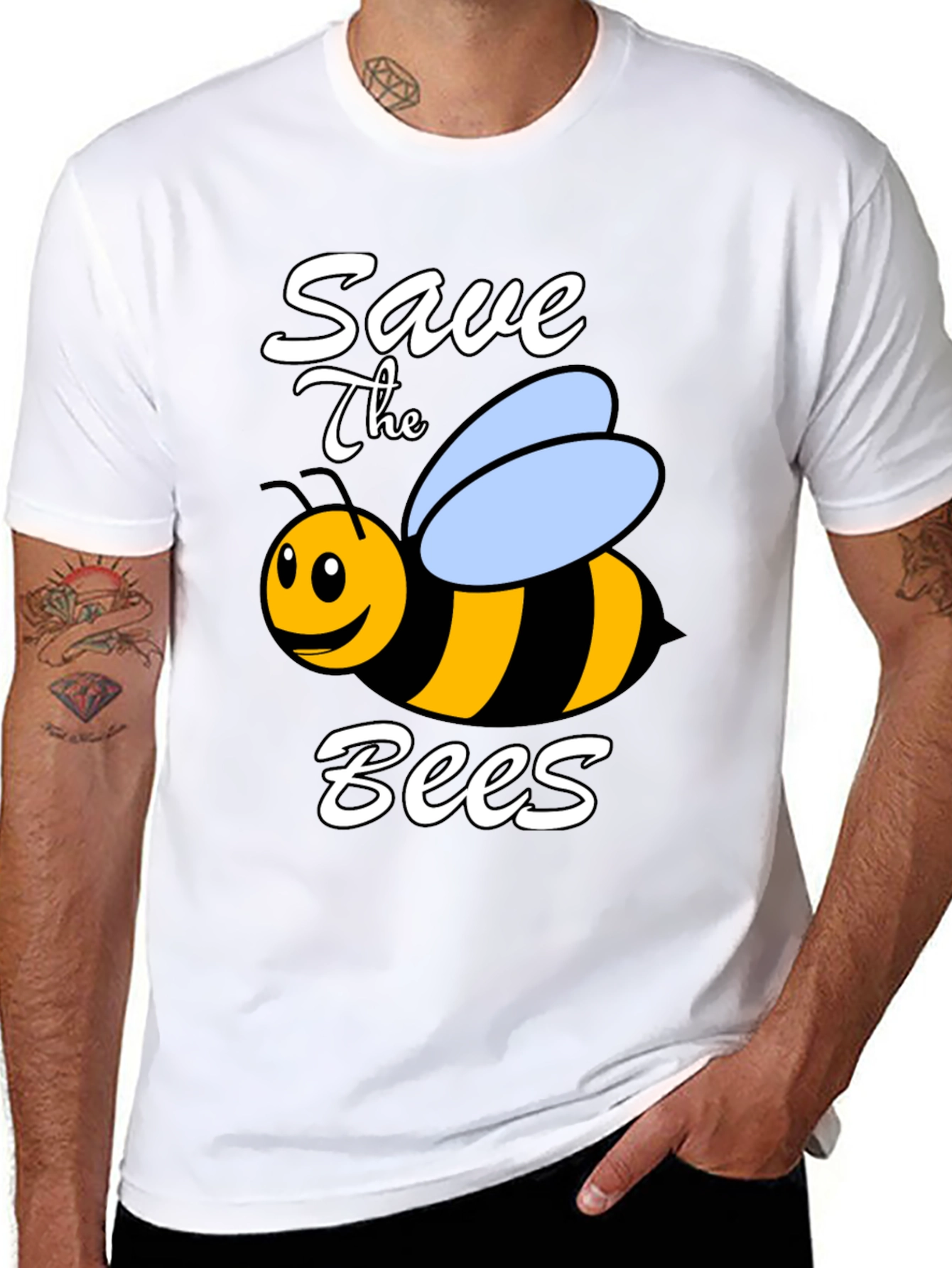 Save the Bees Graphic T-Shirt - Black