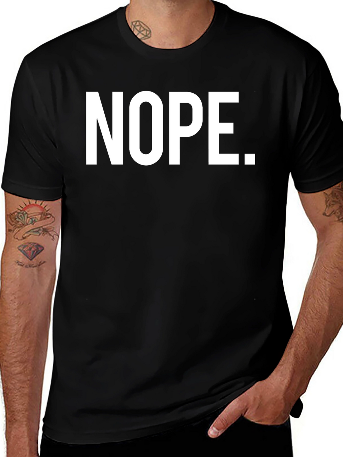 Nope Graphic T-Shirt - Black Casual Tee