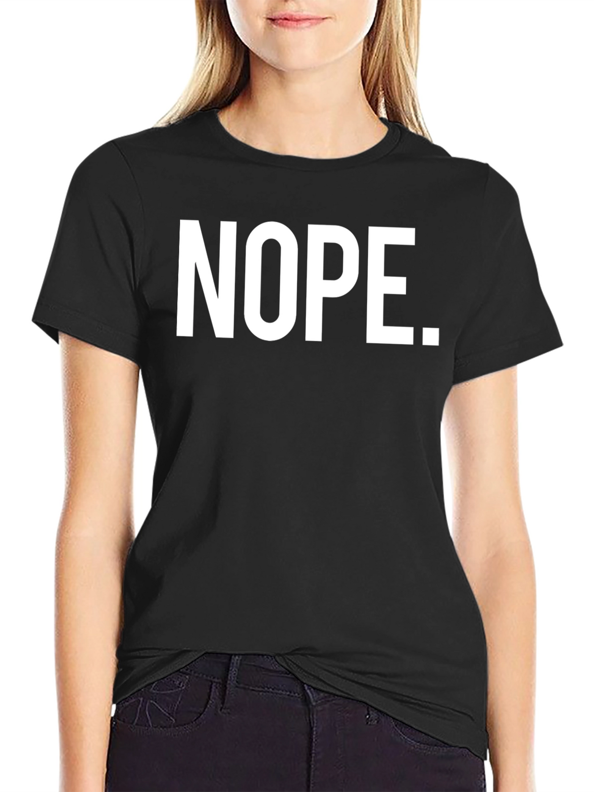 Nope Graphic T-Shirt - Black Casual Tee