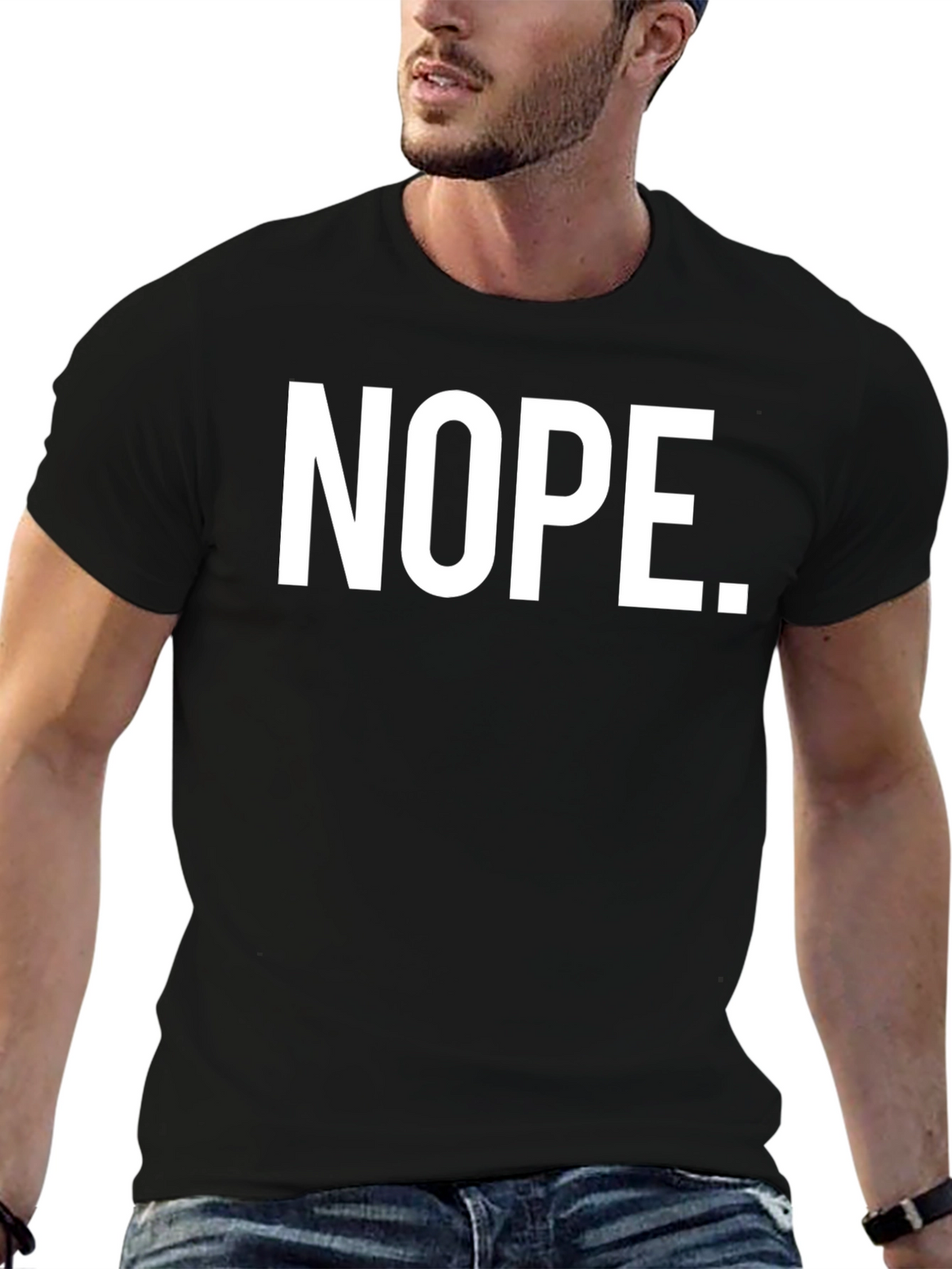 Nope Graphic T-Shirt - Black Casual Tee