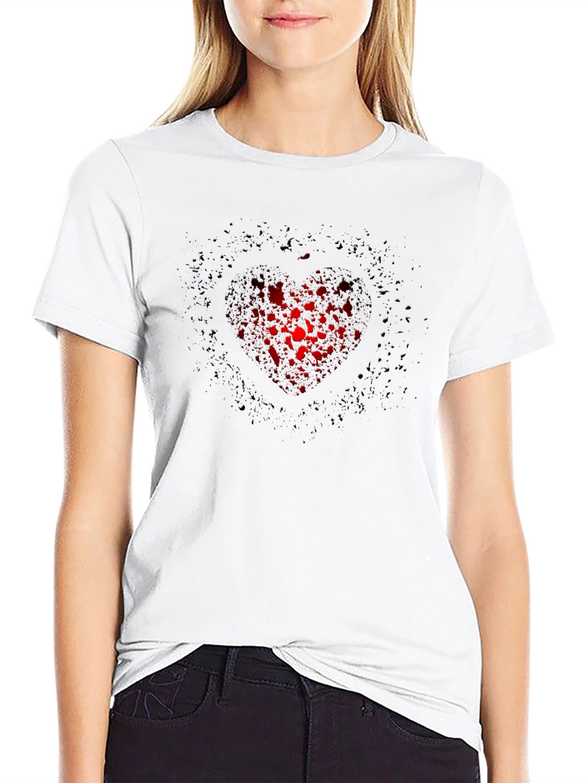 Heart Bubbles Graphic Tee - Black