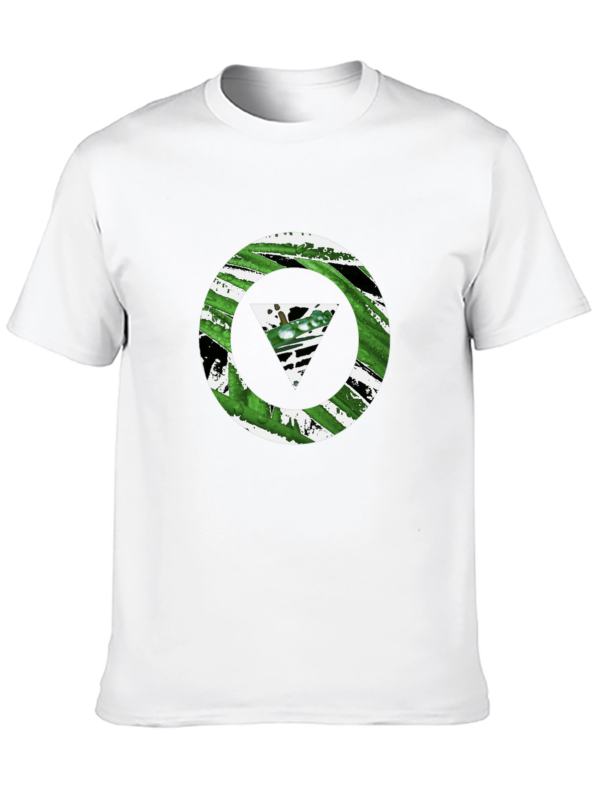 Geometric Grunge Graphic Tee - Black Cotton Casual Shirt