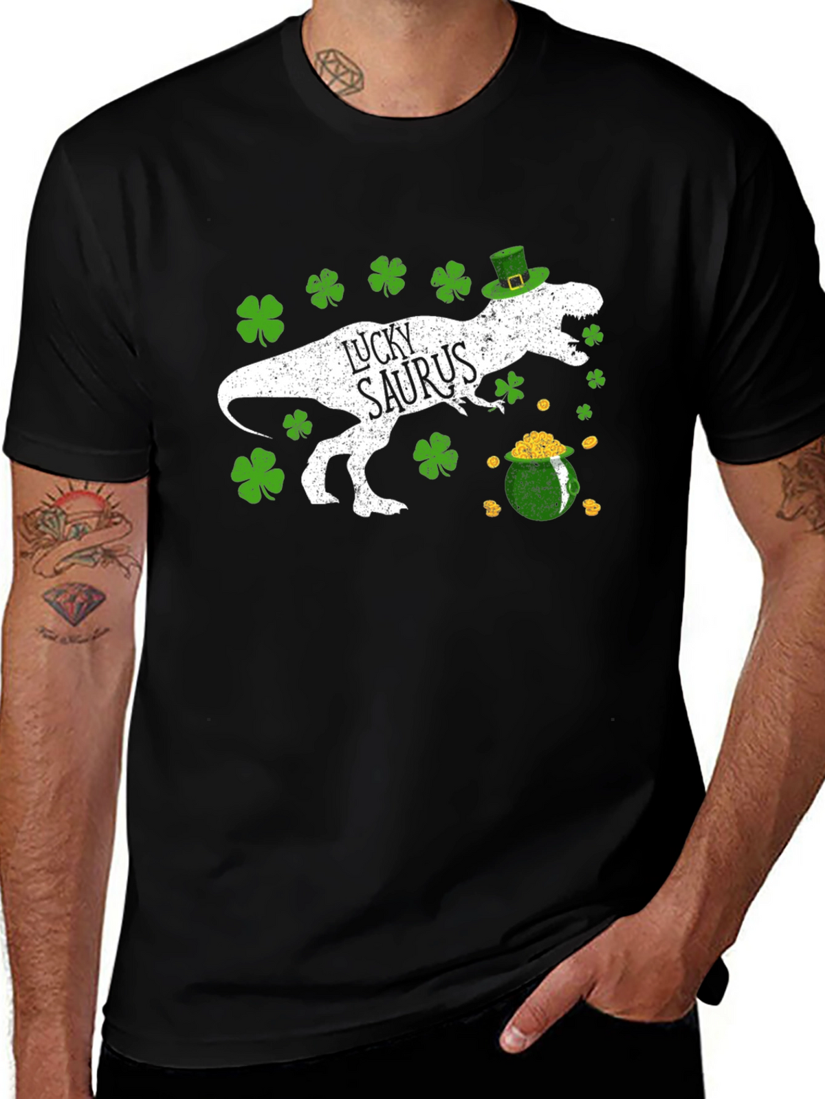 Lucky Saurus St. Patricks Day Graphic Tee