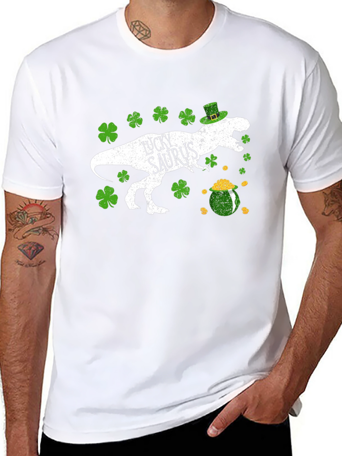 Lucky Saurus St. Patricks Day Graphic Tee