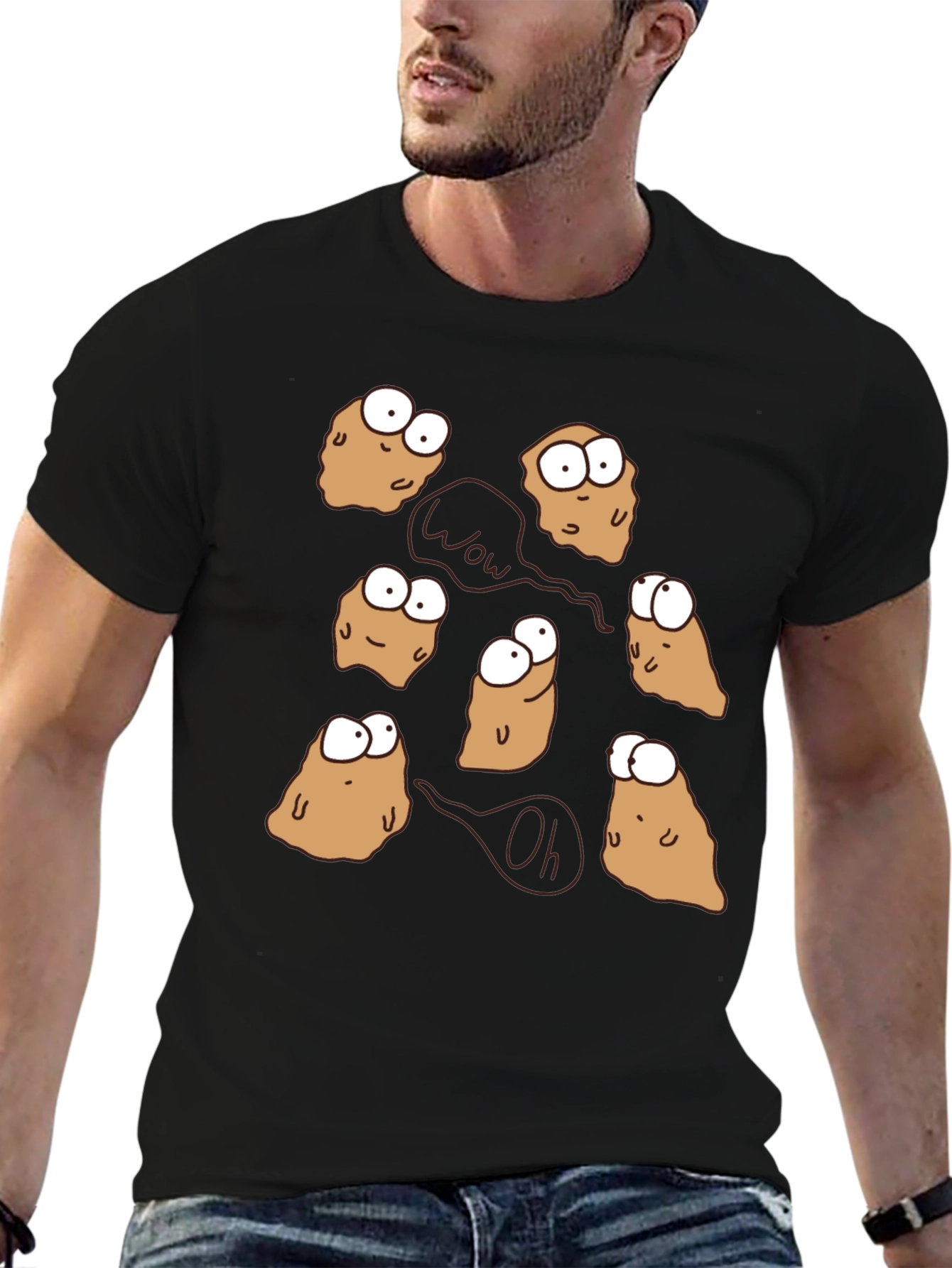 Funny Potato Cartoon T-Shirt Quirky Novelty Tee