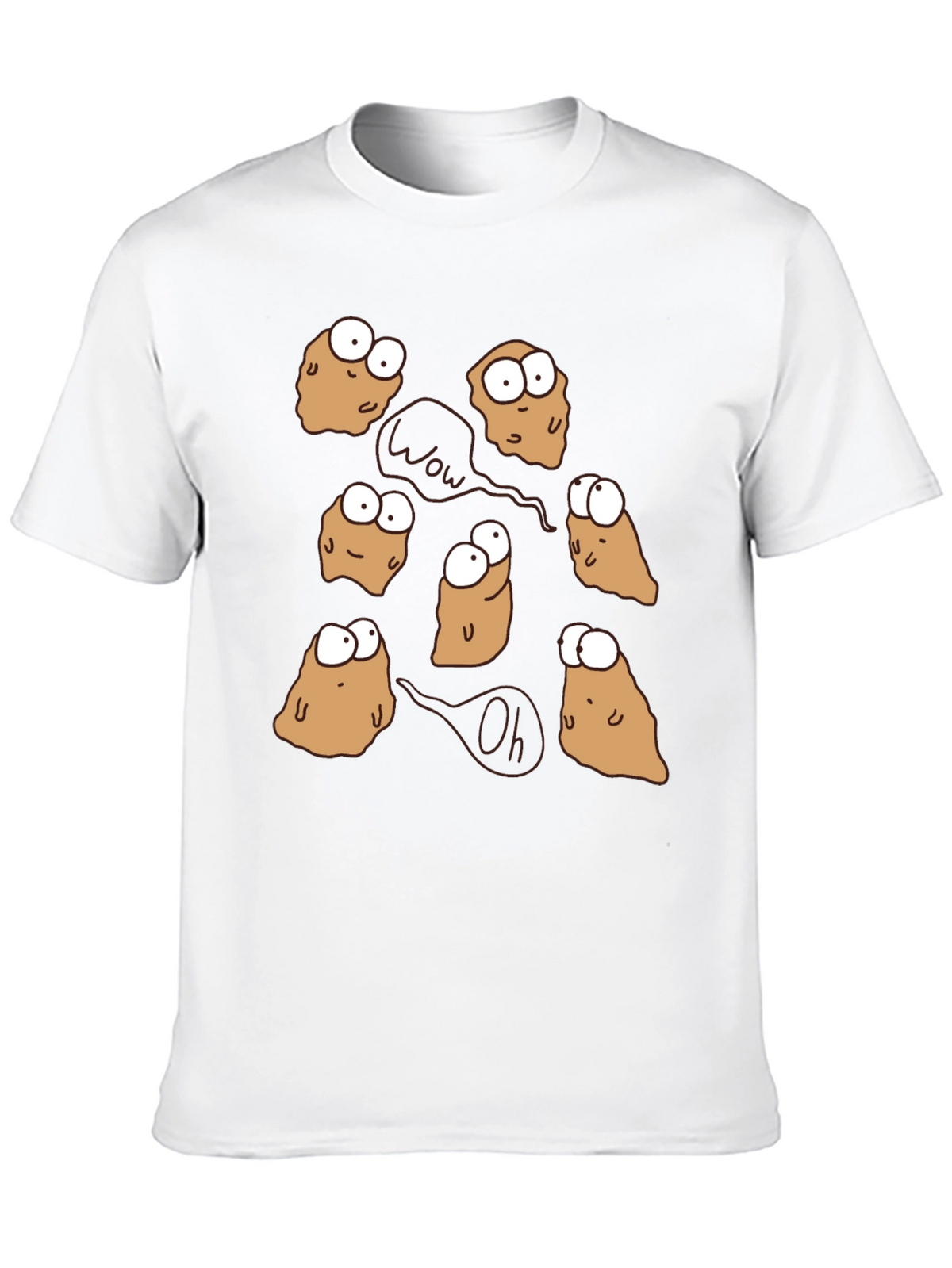 Funny Potato Cartoon T-Shirt Quirky Novelty Tee
