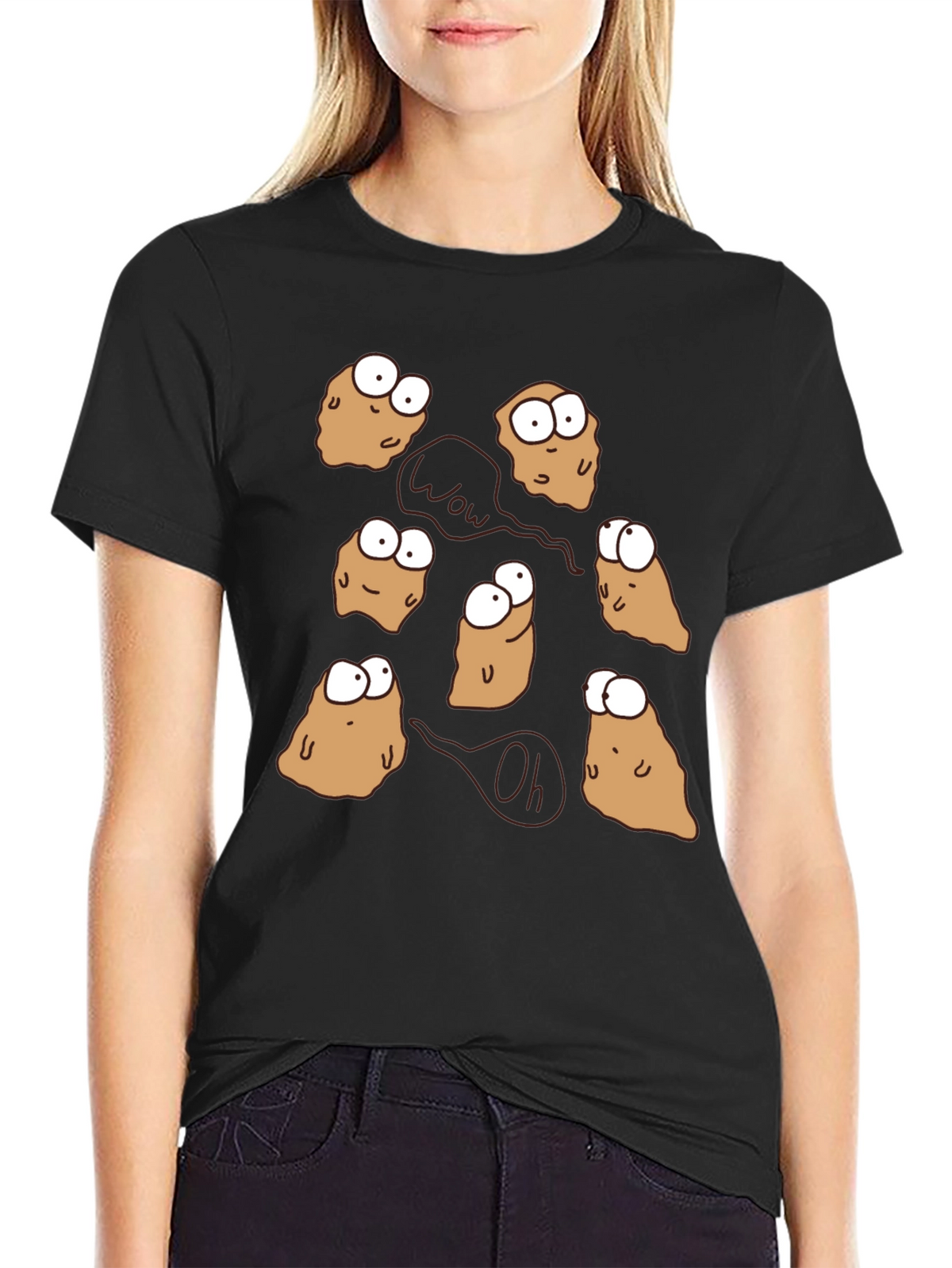 Funny Potato Cartoon T-Shirt Quirky Novelty Tee