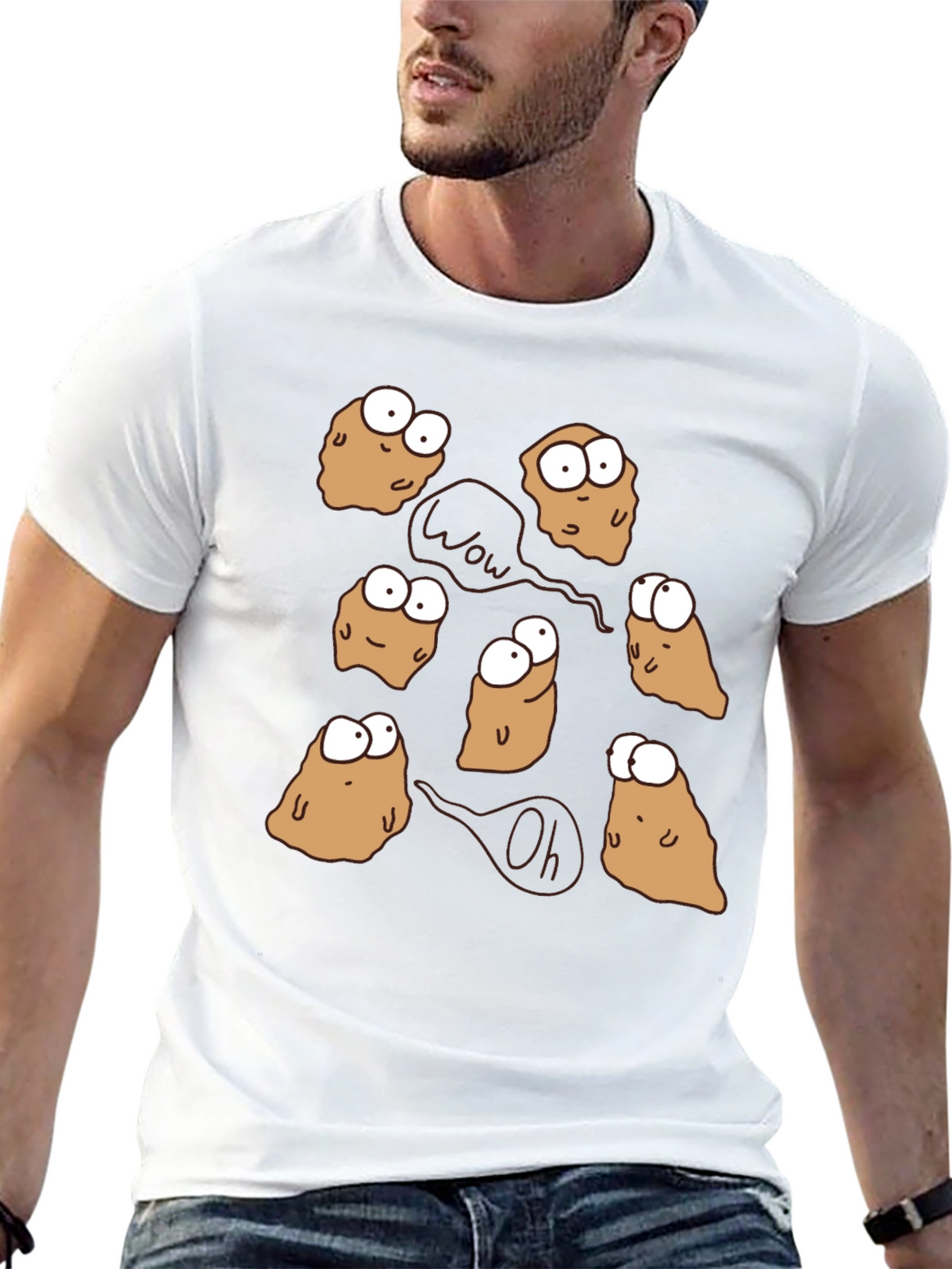 Funny Potato Cartoon T-Shirt Quirky Novelty Tee