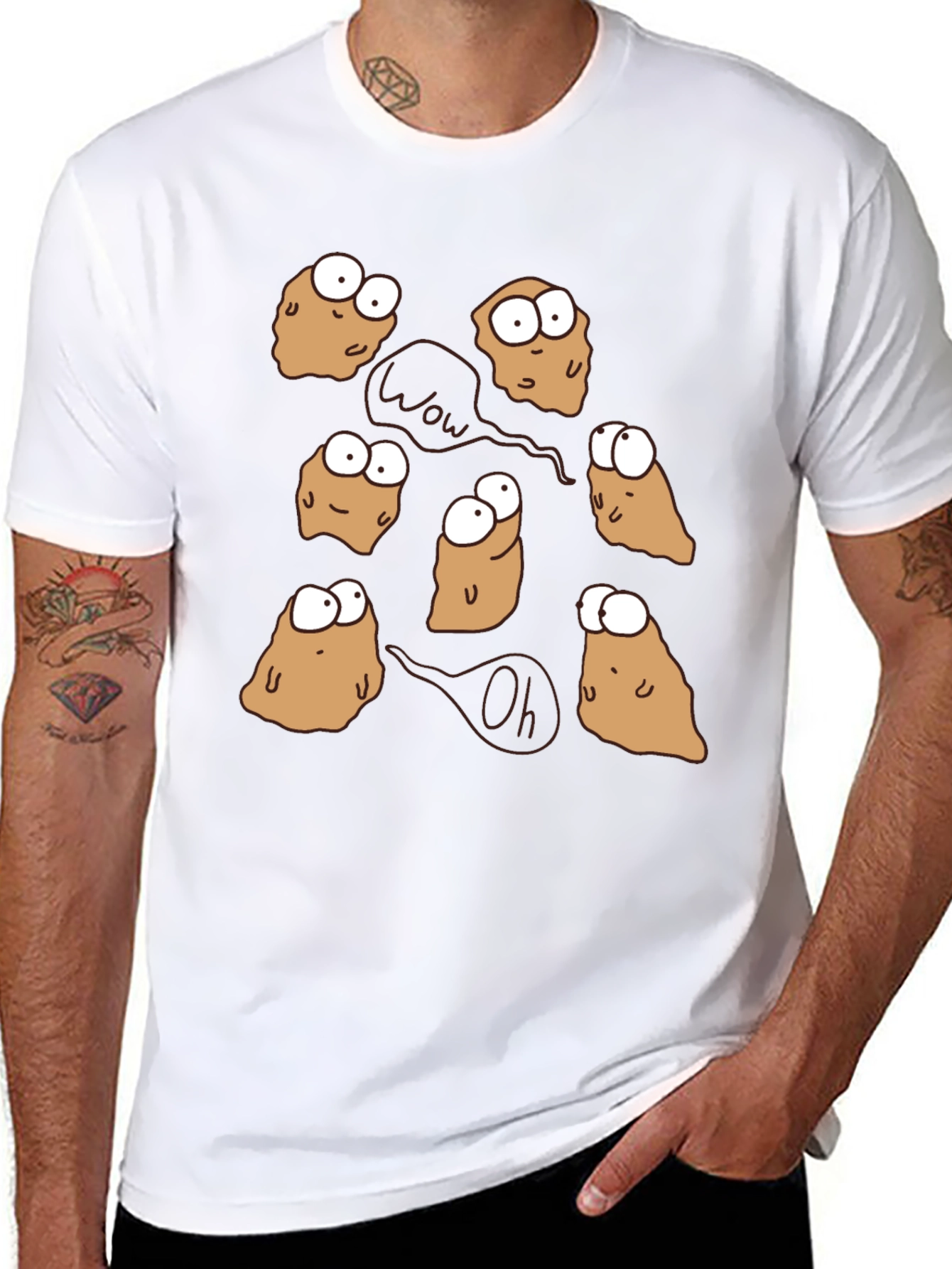 Funny Potato Cartoon T-Shirt Quirky Novelty Tee