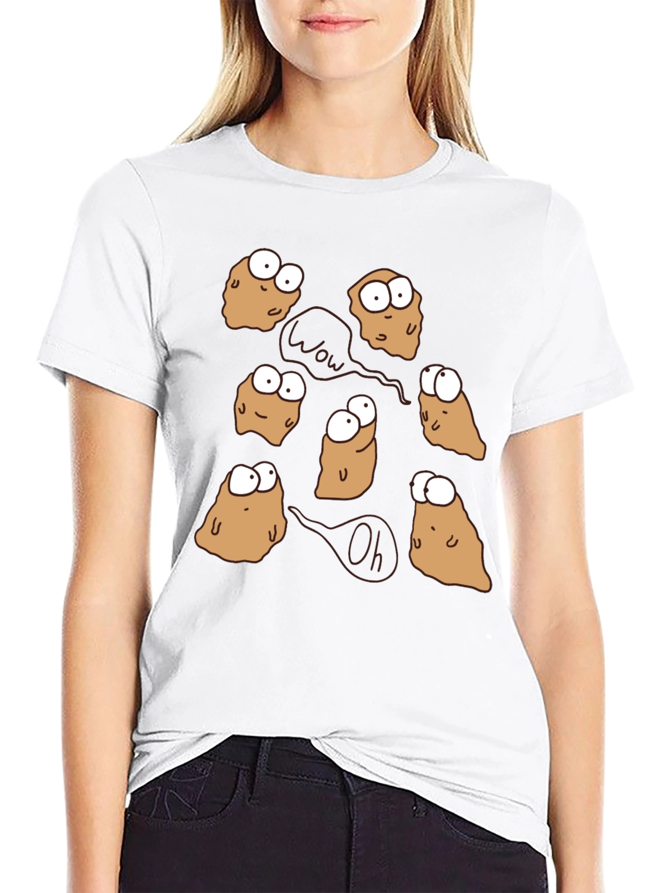 Funny Potato Cartoon T-Shirt Quirky Novelty Tee