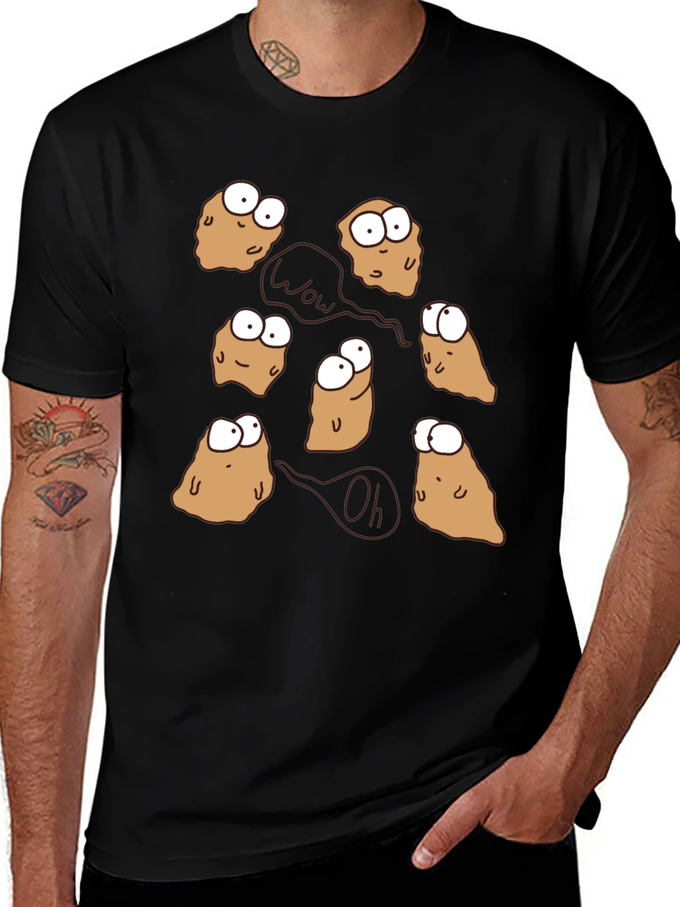 Funny Potato Cartoon T-Shirt Quirky Novelty Tee
