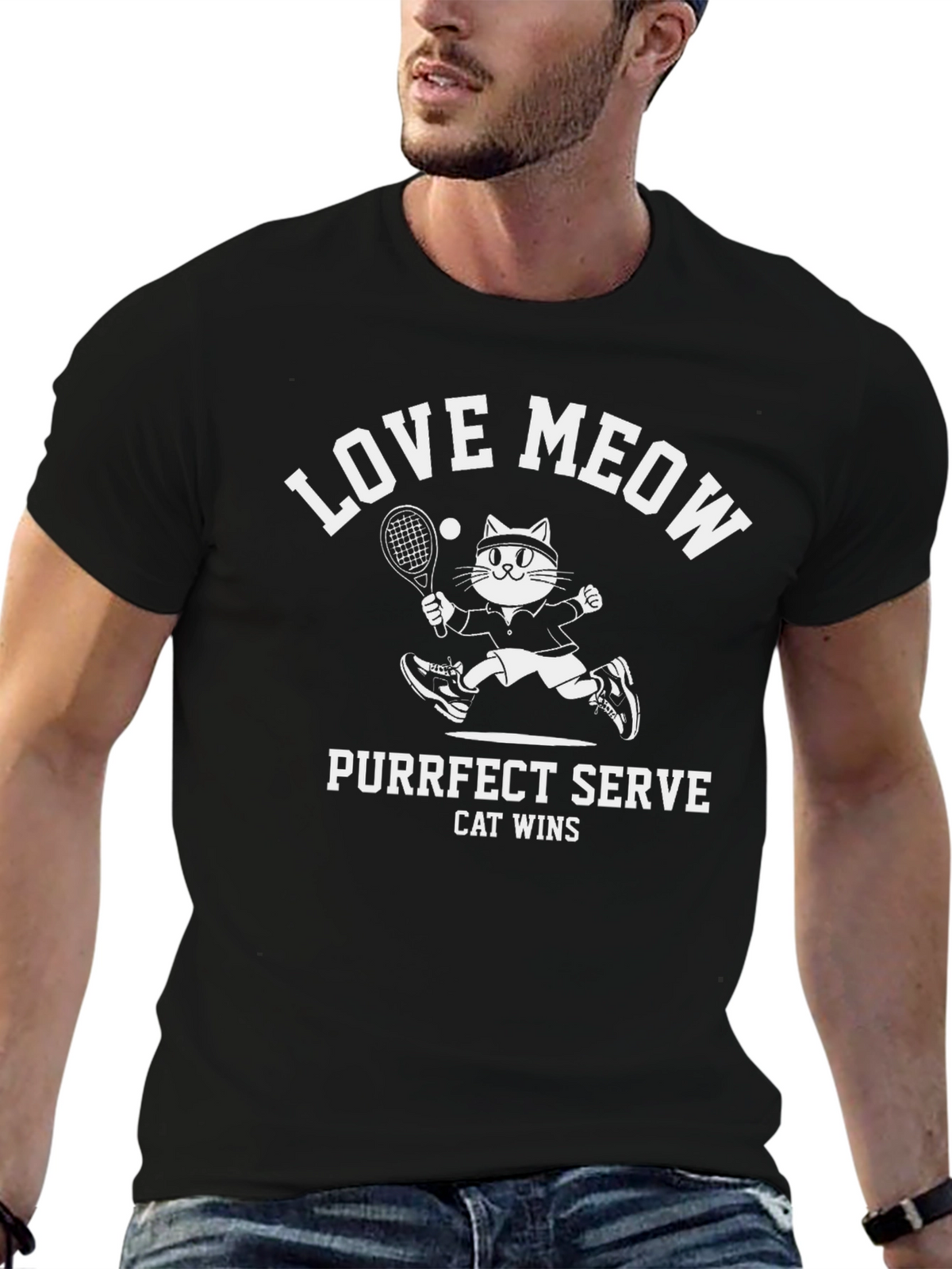 Love Meow Purrfect Serve Cat Wins T-Shirt