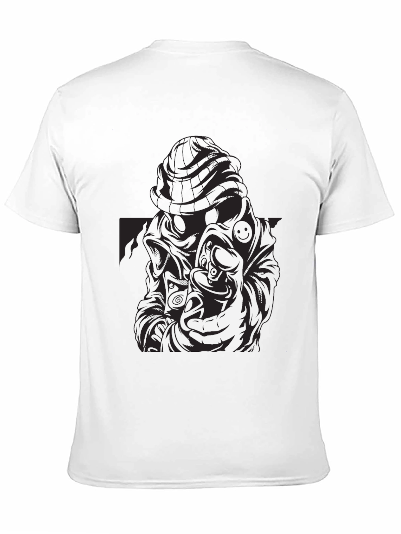 Black T-Shirt with Gas Mask Design