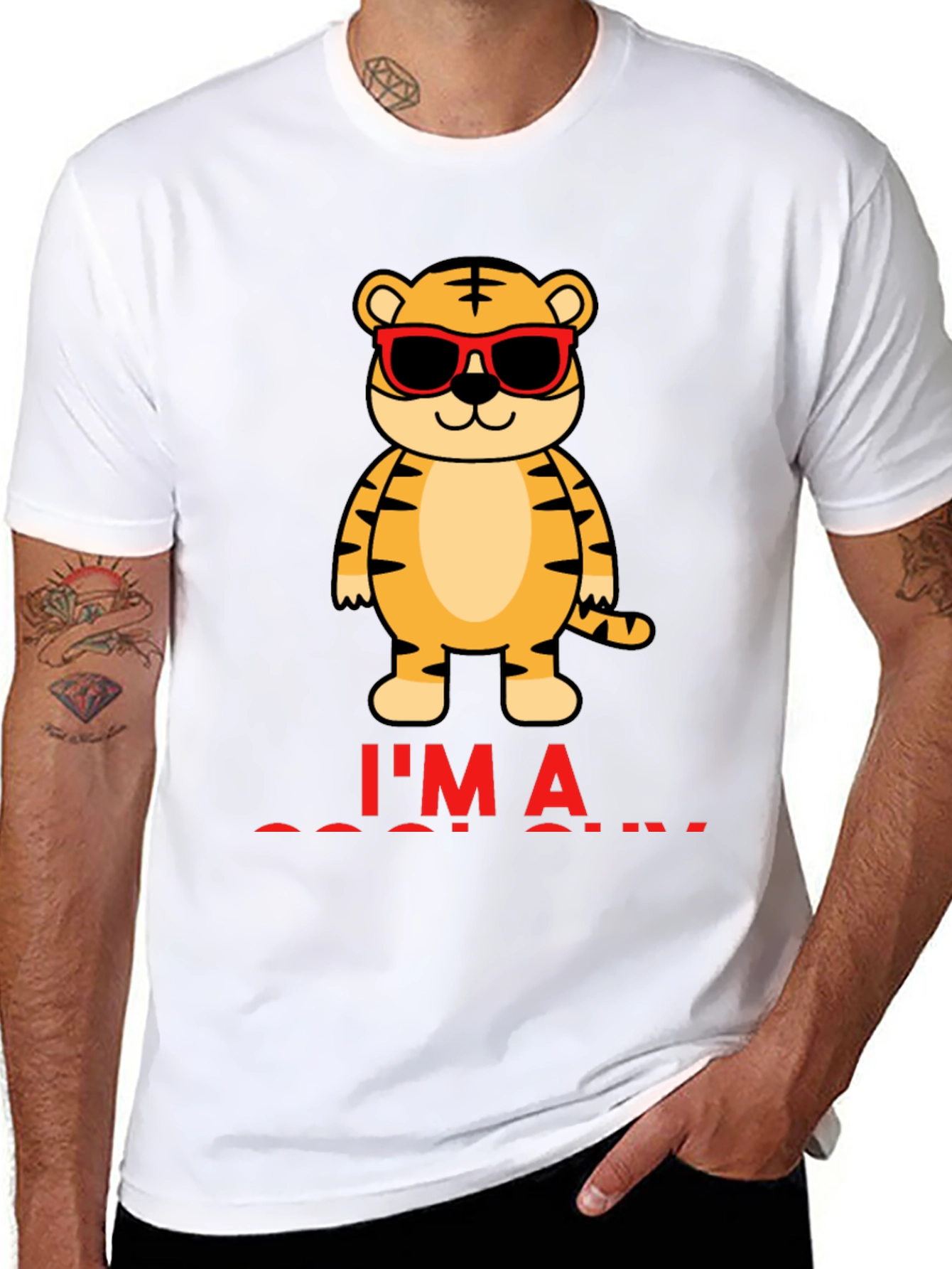 Cool Tiger Graphic T-Shirt - Mens Black Tee