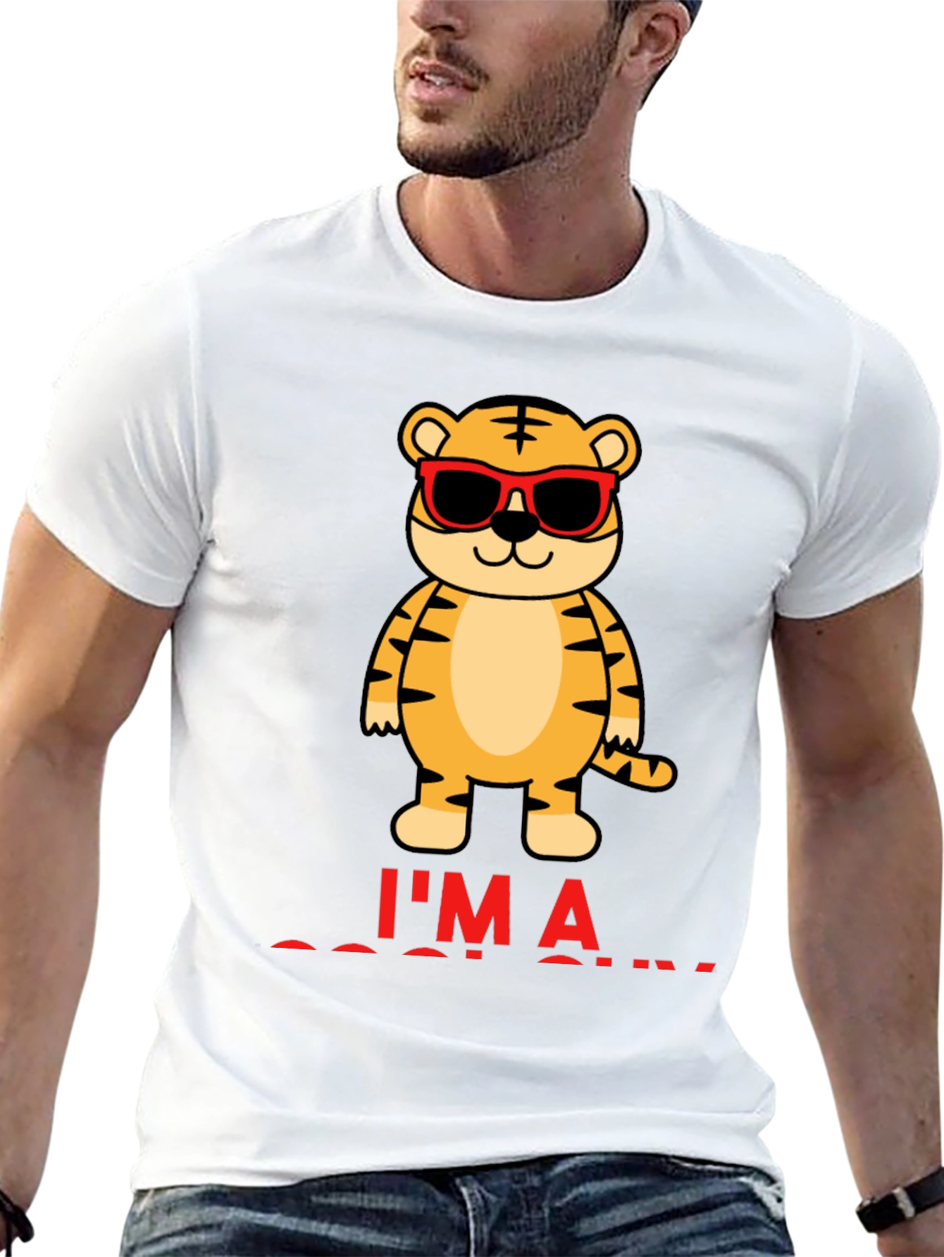Cool Tiger Graphic T-Shirt - Mens Black Tee