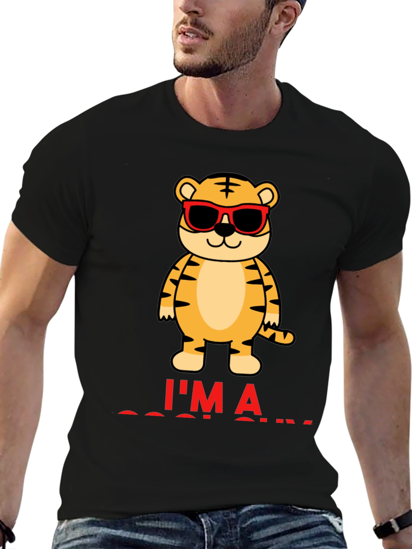 Cool Tiger Graphic T-Shirt - Mens Black Tee