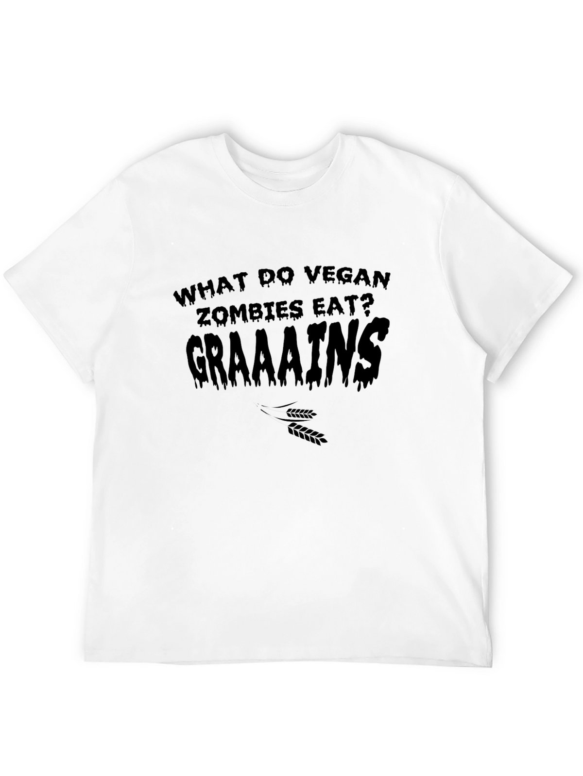 Vegan Zombie Graaaains T-Shirt - Funny Humor Tee