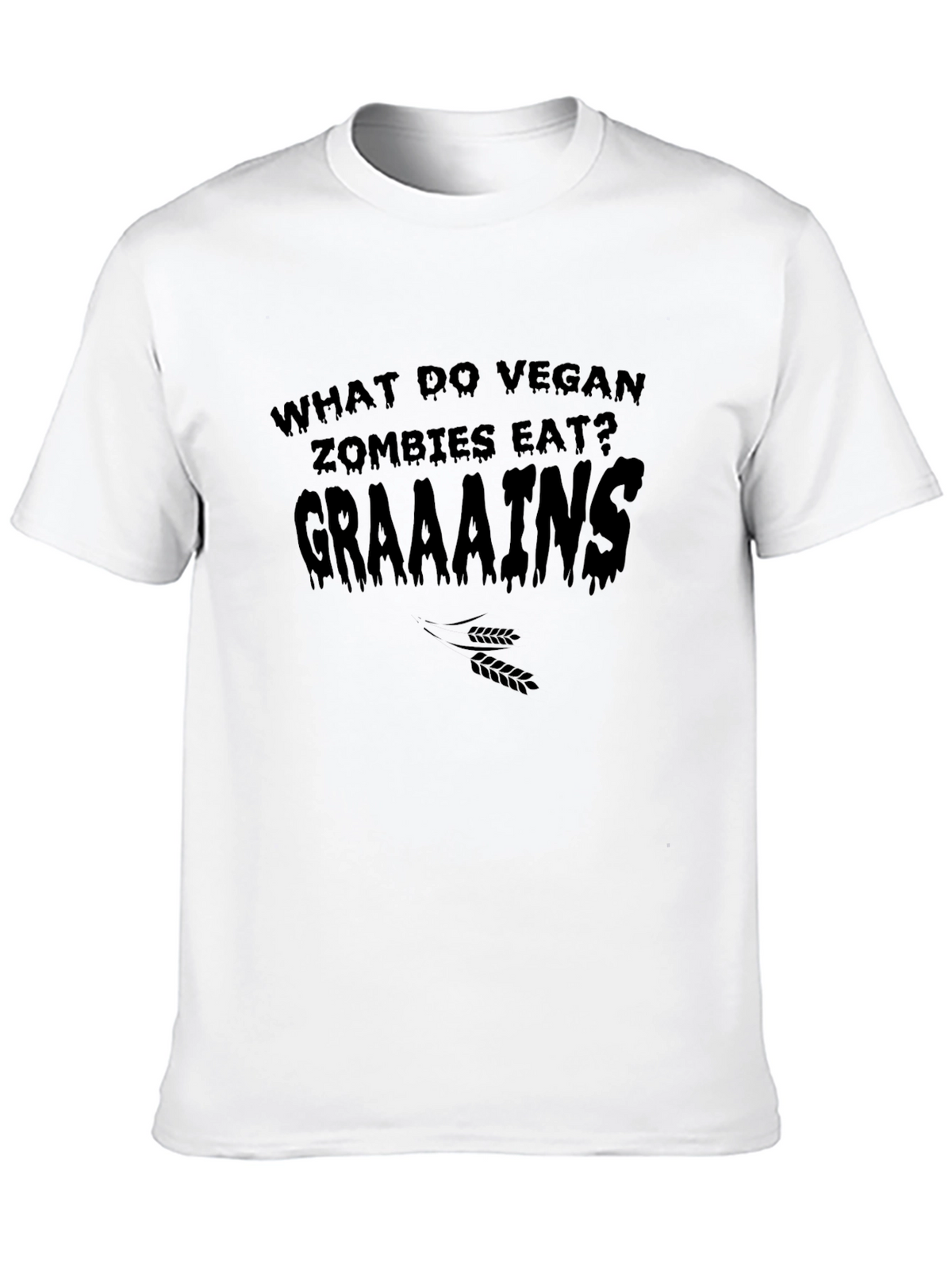 Vegan Zombie Graaaains T-Shirt - Funny Humor Tee