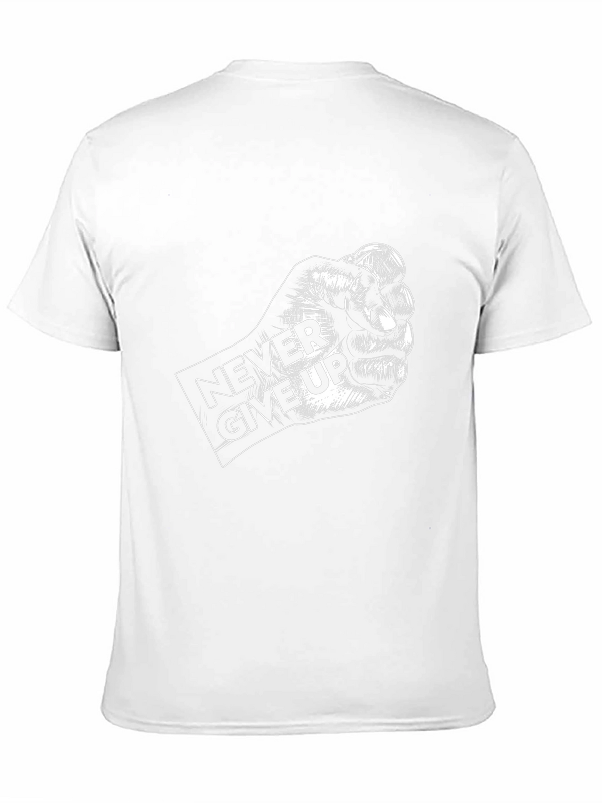 Never Give Up Graphic Black T-Shirt
