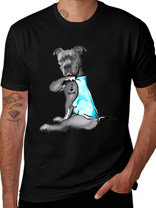 Dog Lover T-Shirt: I Heart Mom Pitbull Design