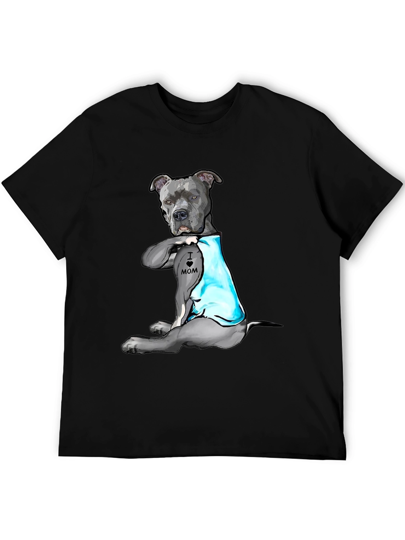 Dog Lover T-Shirt: I Heart Mom Pitbull Design