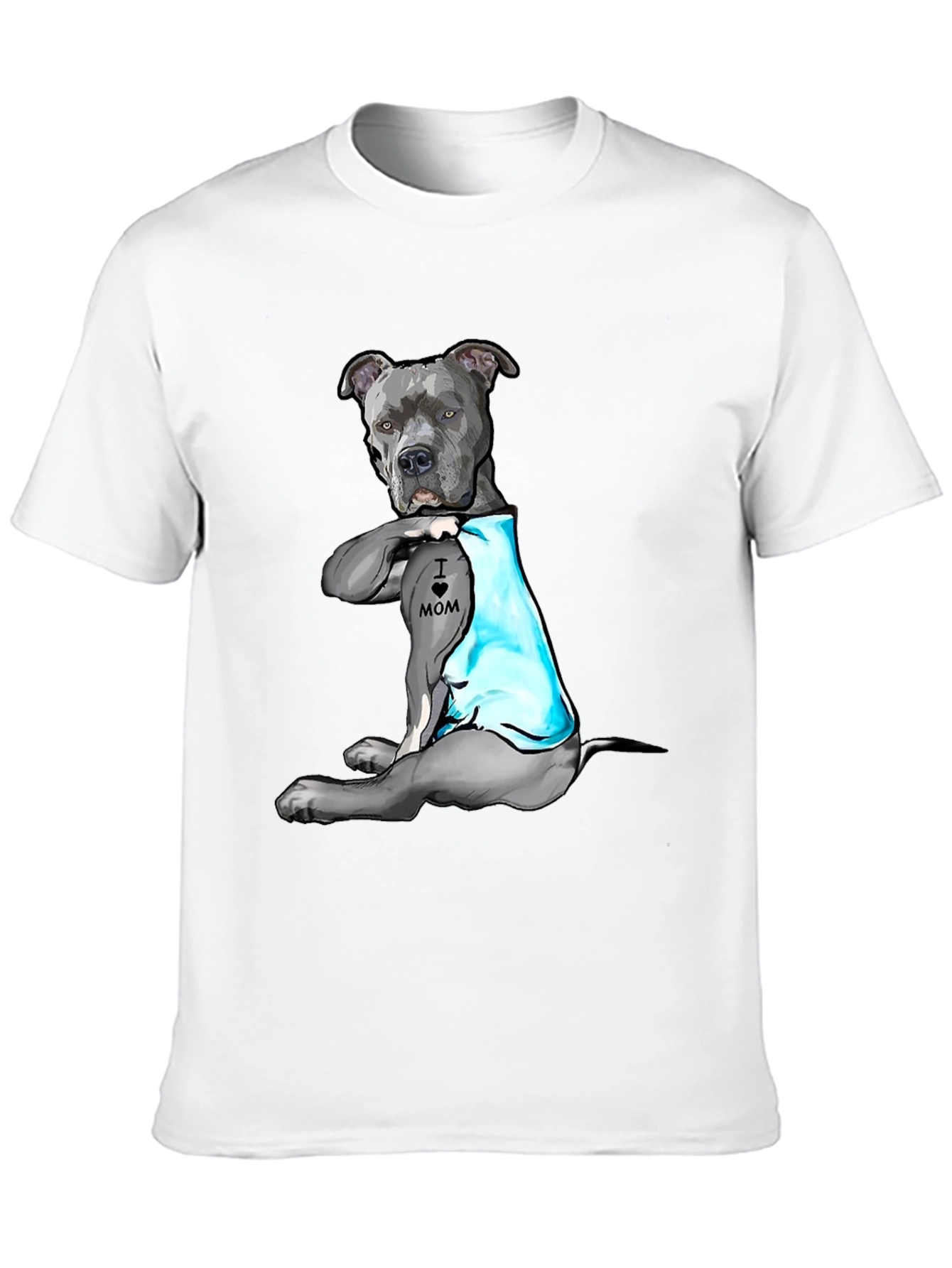 Dog Lover T-Shirt: I Heart Mom Pitbull Design