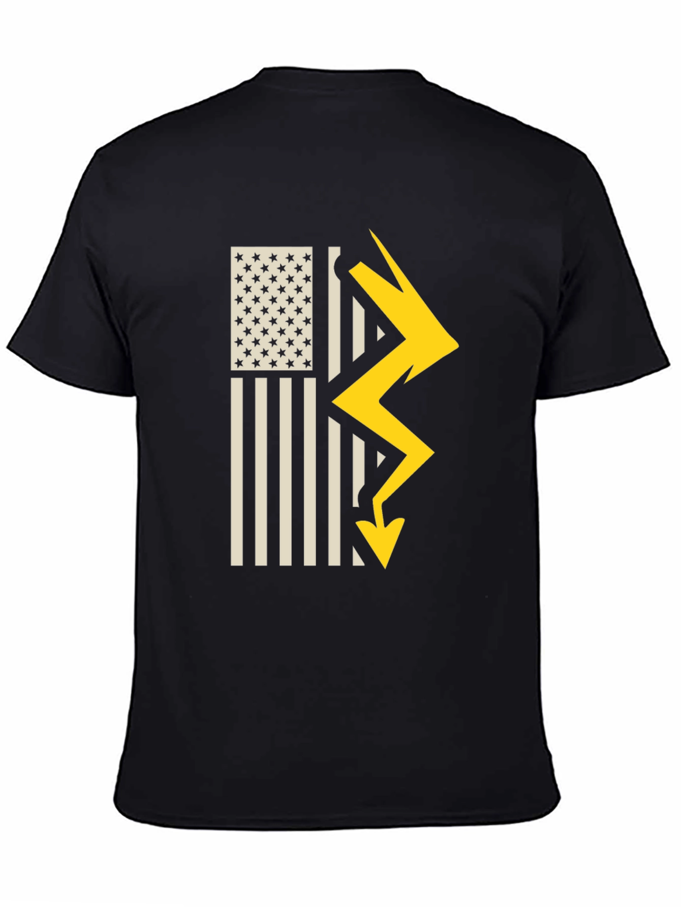 American Flag Lightning Bolt Graphic T-Shirt
