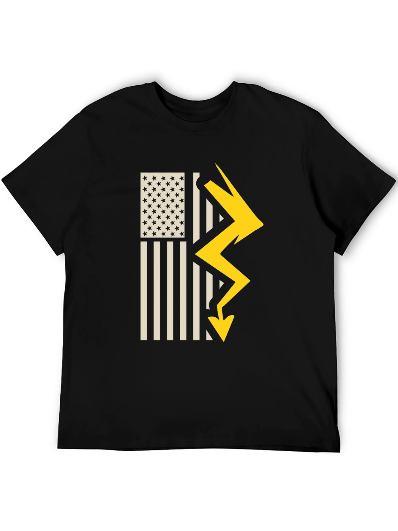 American Flag Lightning Bolt Graphic T-Shirt