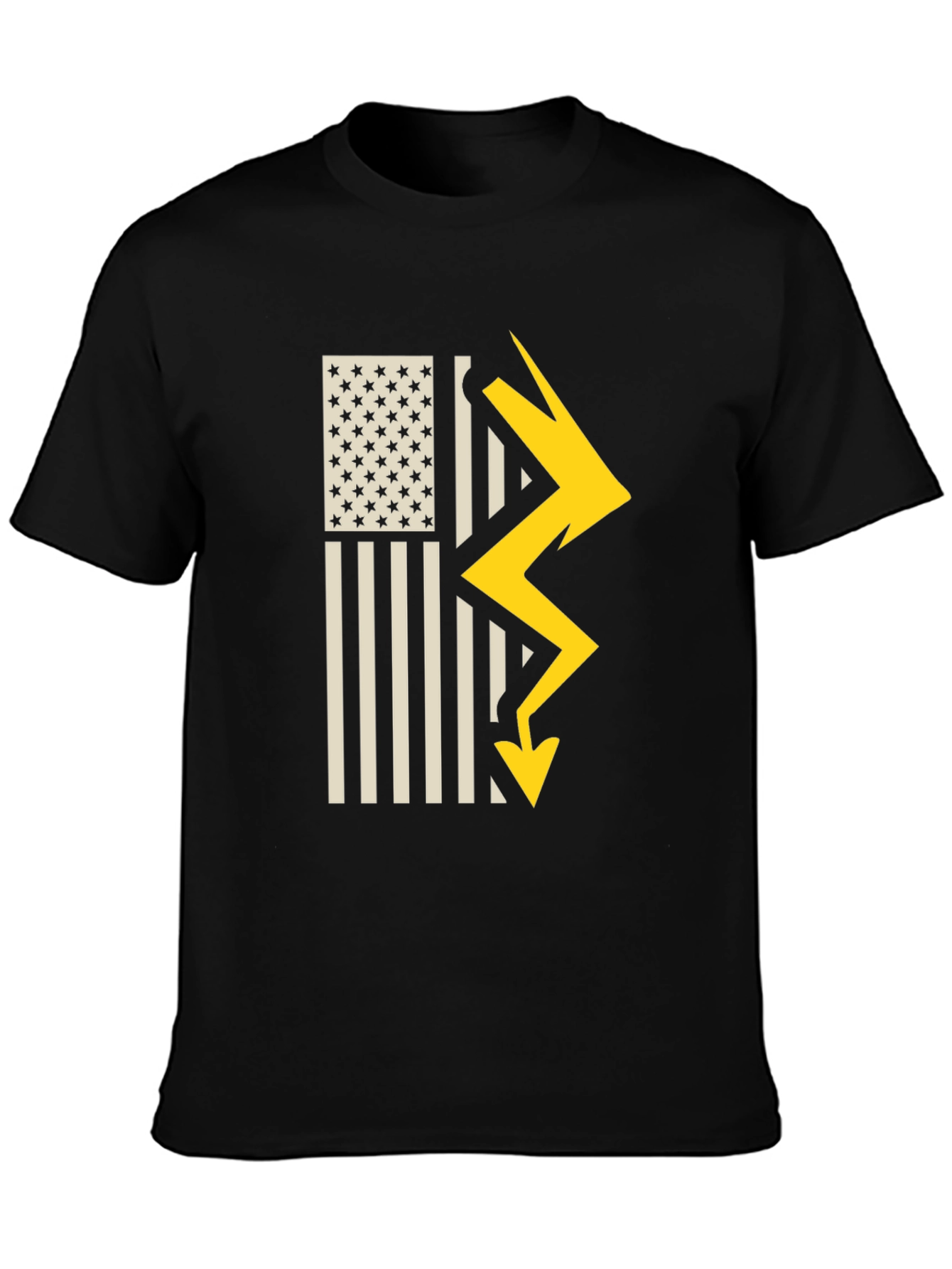 American Flag Lightning Bolt Graphic T-Shirt