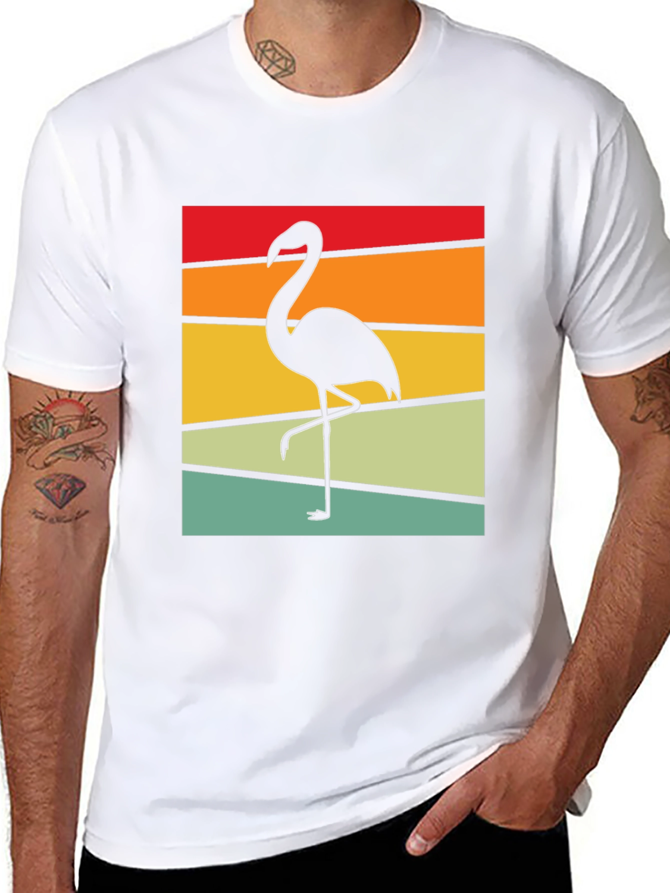 Retro Flamingo Graphic T-Shirt