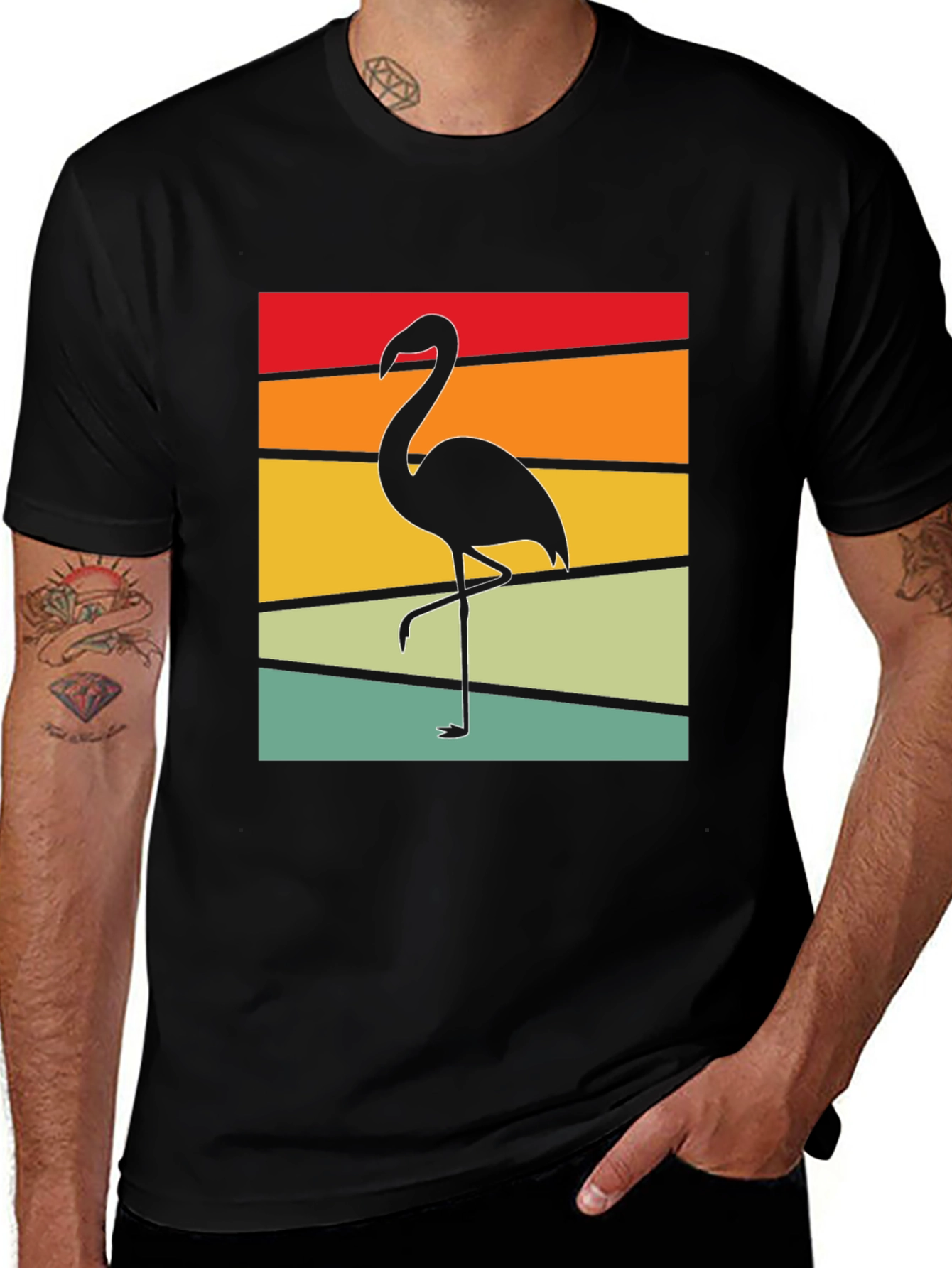 Retro Flamingo Graphic T-Shirt