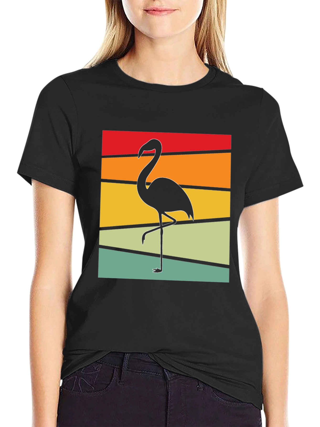 Retro Flamingo Graphic T-Shirt