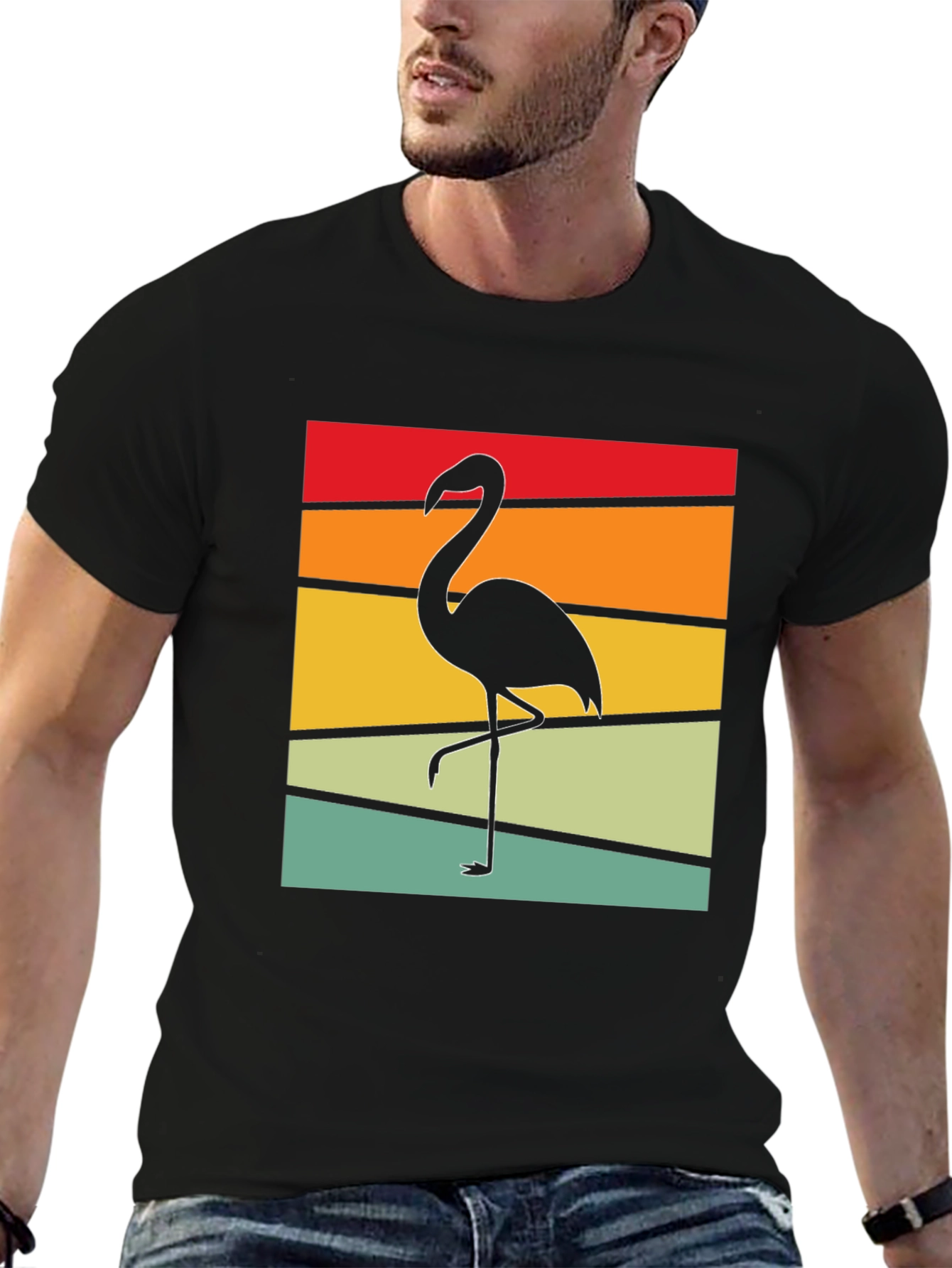 Retro Flamingo Graphic T-Shirt
