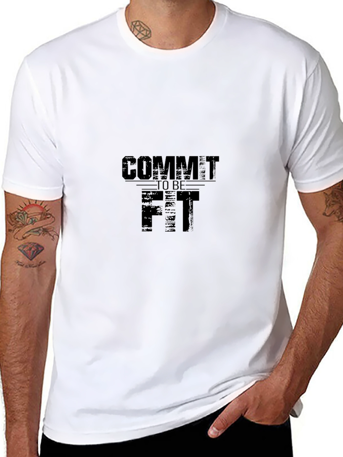 Commit To Be Fit Black Graphic Tee