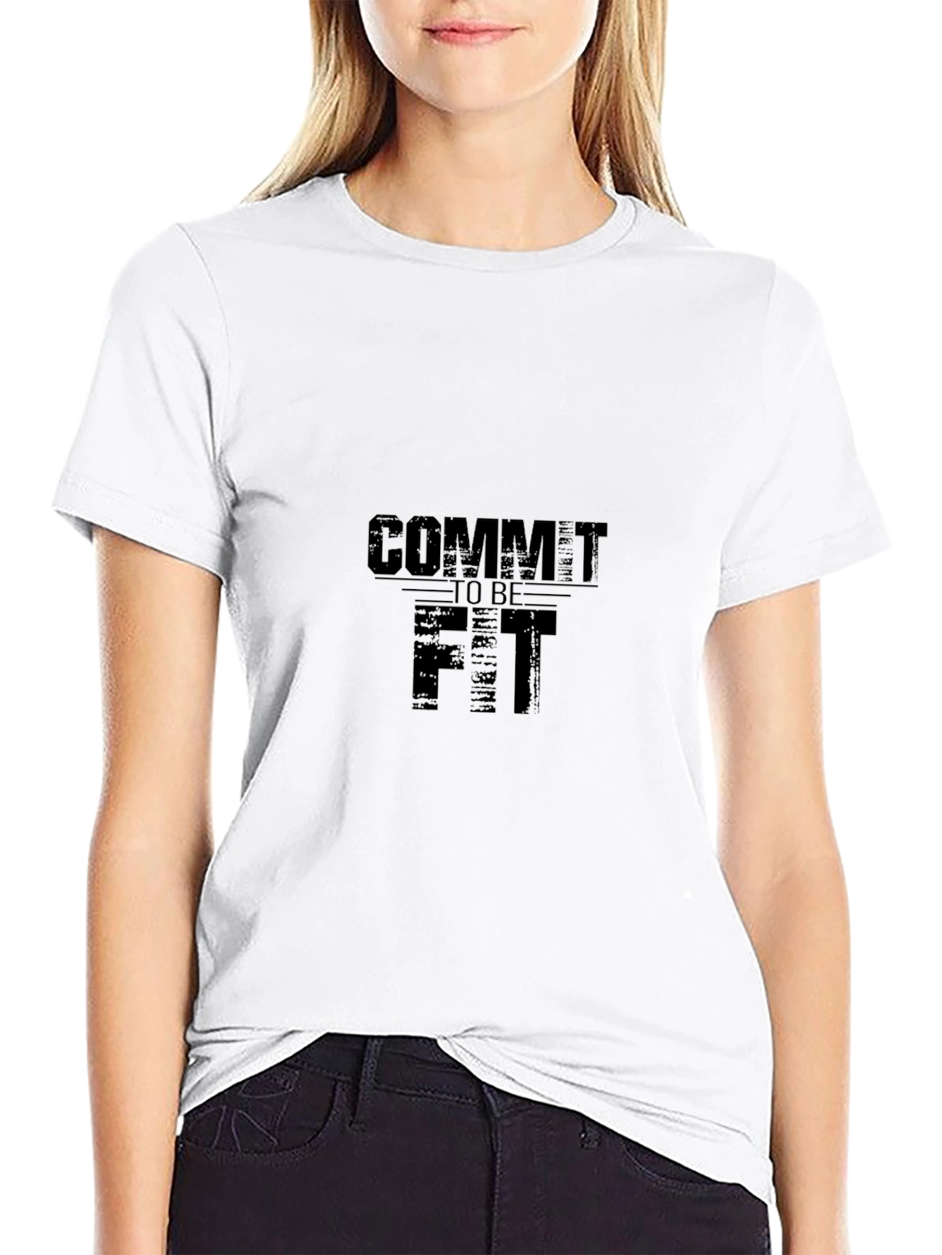 Commit To Be Fit Black Graphic Tee