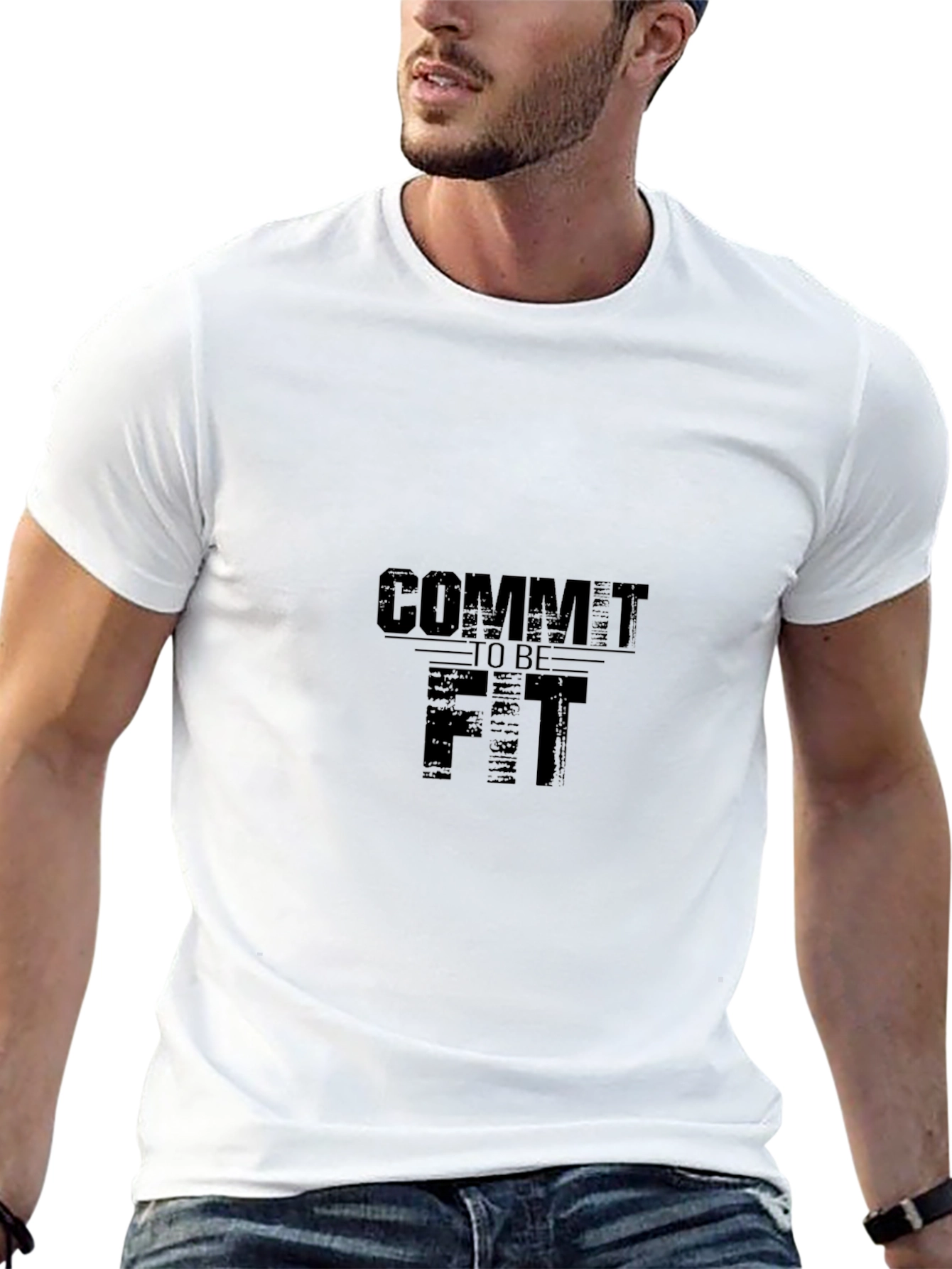 Commit To Be Fit Black Graphic Tee