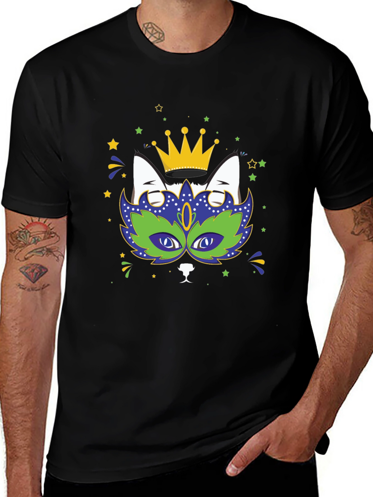 Mardi Gras Cat T-Shirt - King Cat Tee