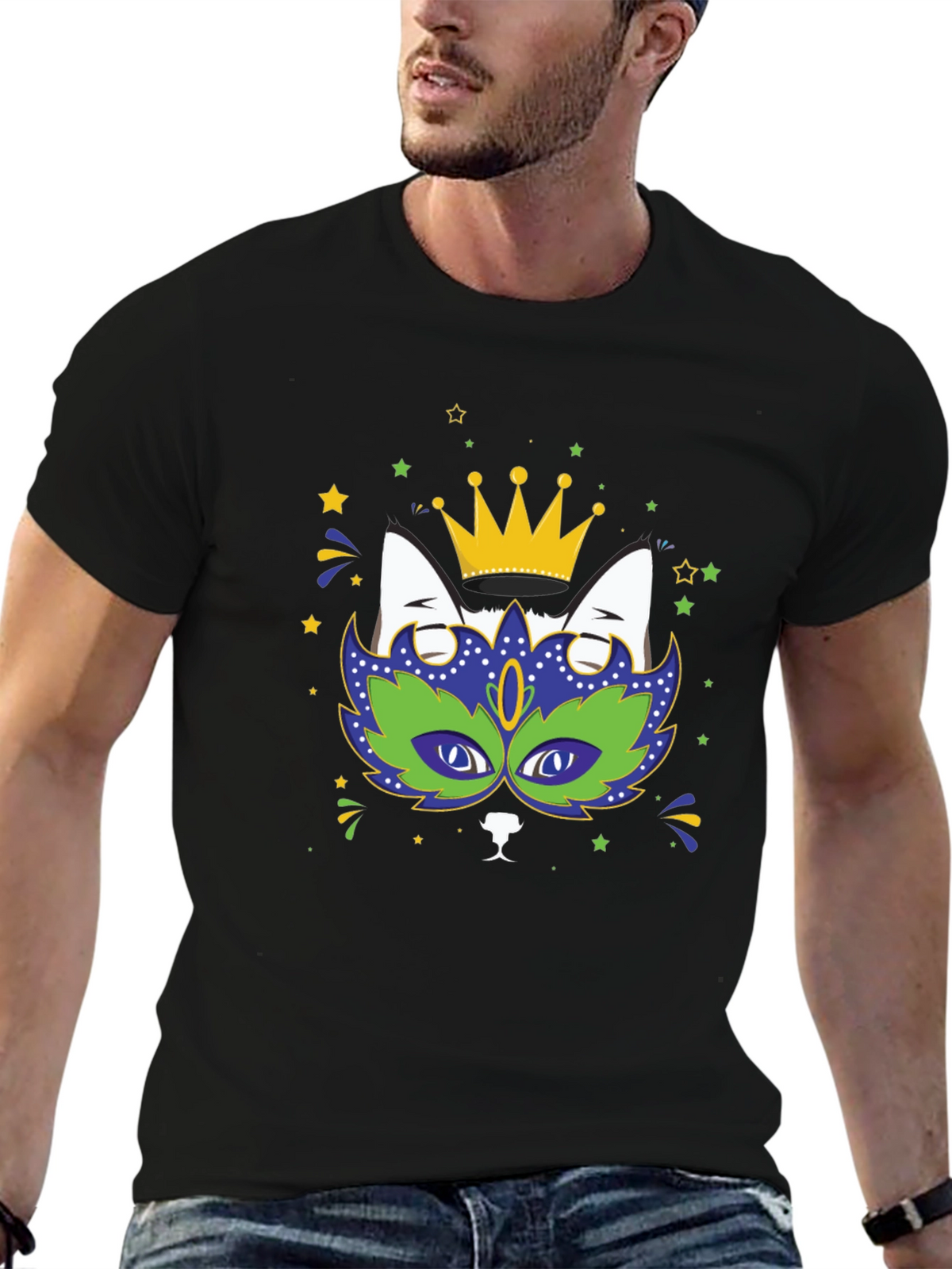Mardi Gras Cat T-Shirt - King Cat Tee