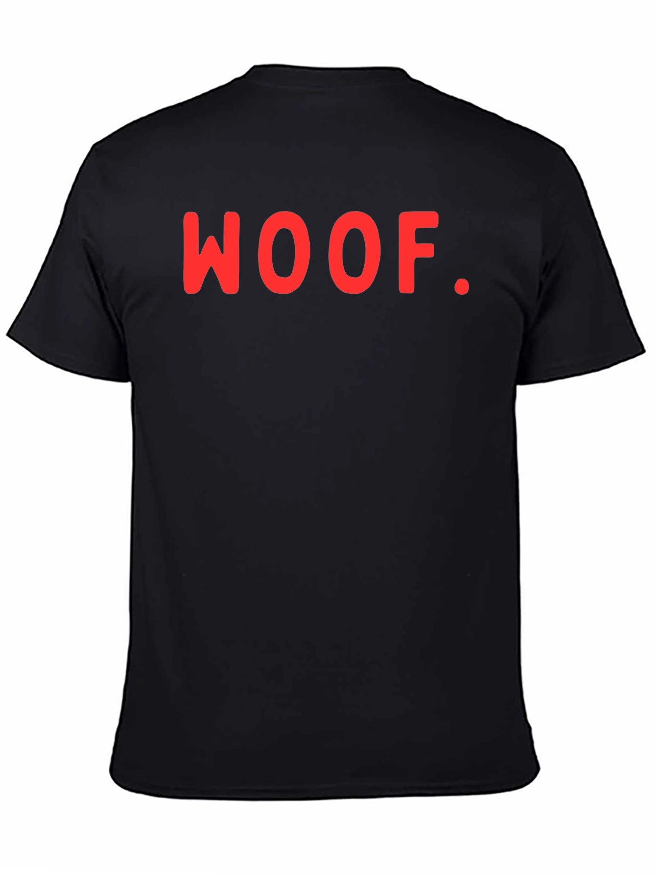 Woof T-Shirt - Black Crew Neck Tee