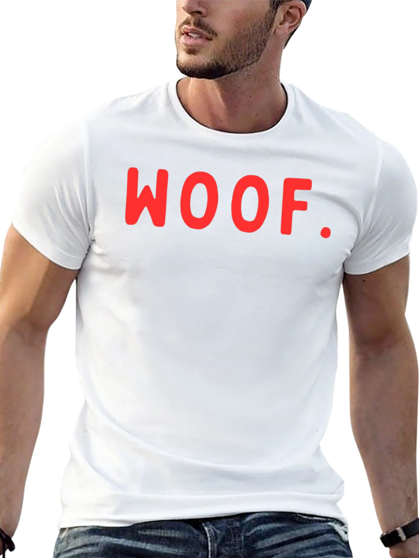 Woof T-Shirt - Black Crew Neck Tee