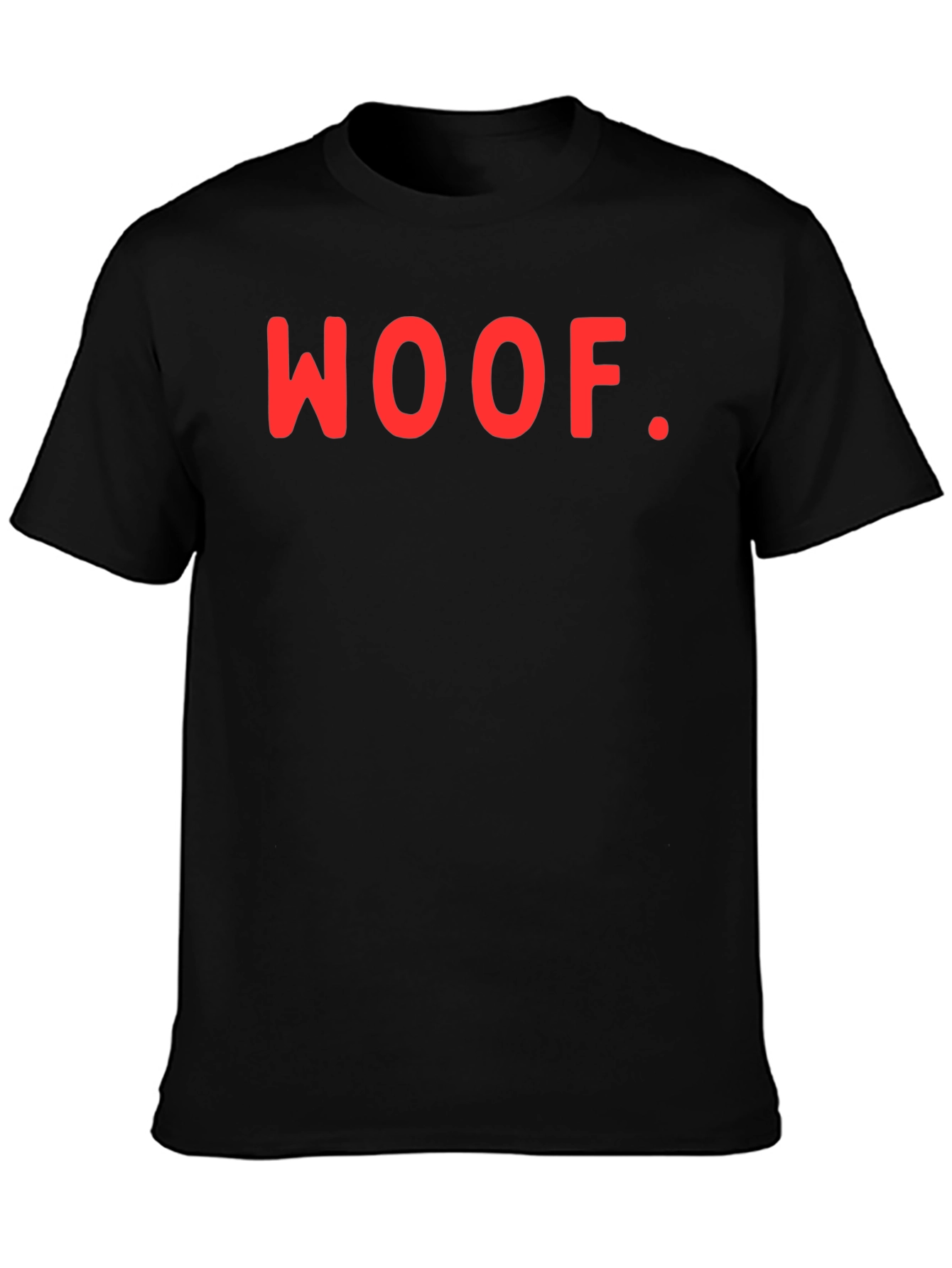 Woof T-Shirt - Black Crew Neck Tee