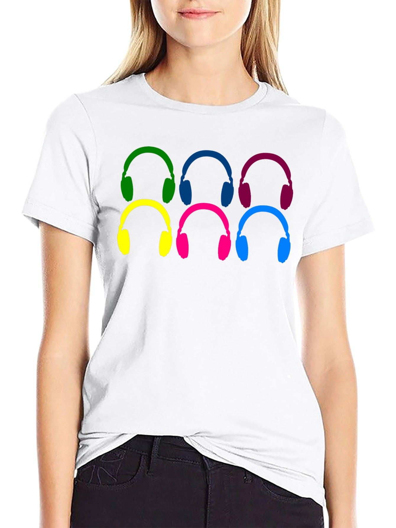 Colorful Headphone Pattern T-Shirt