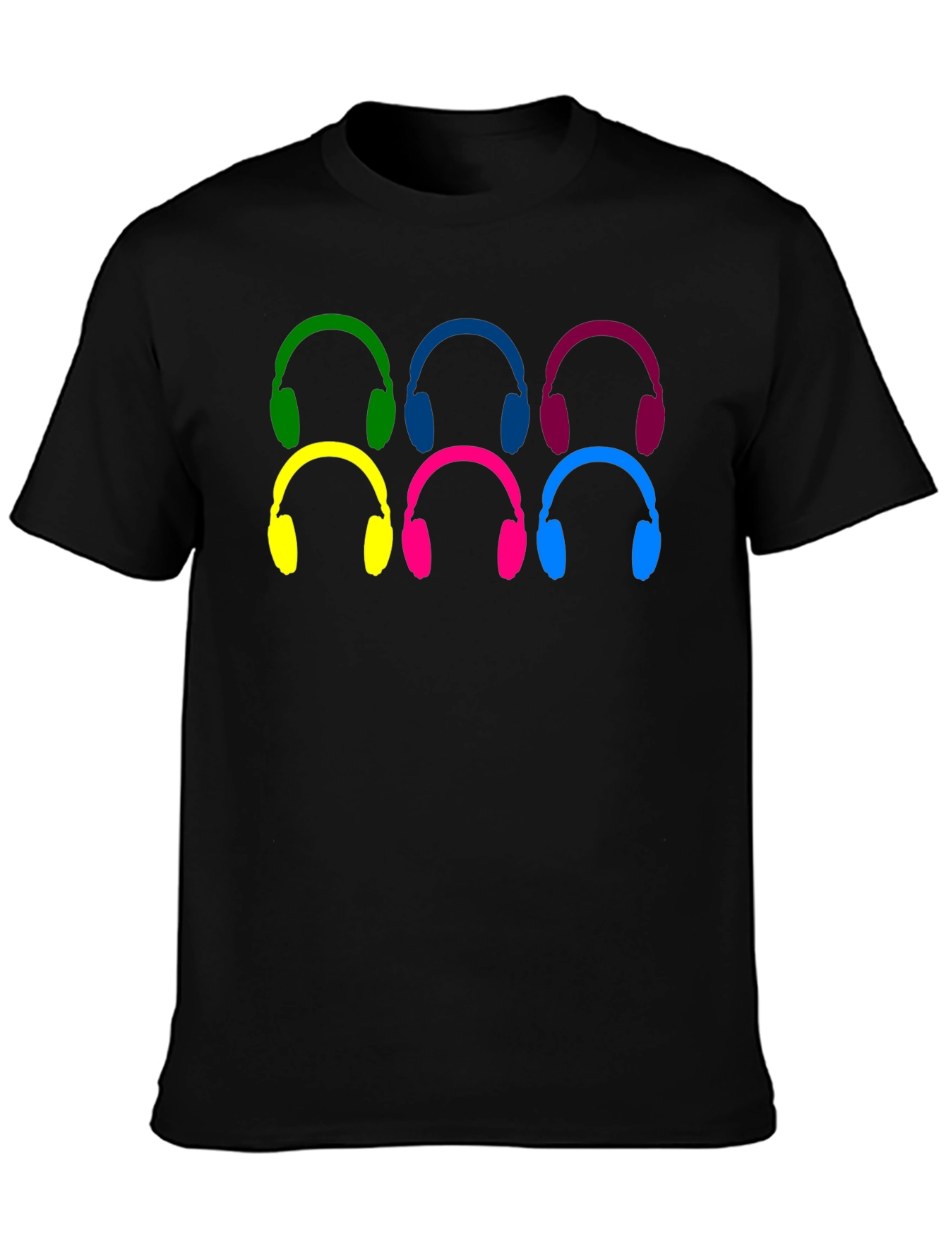 Colorful Headphone Pattern T-Shirt