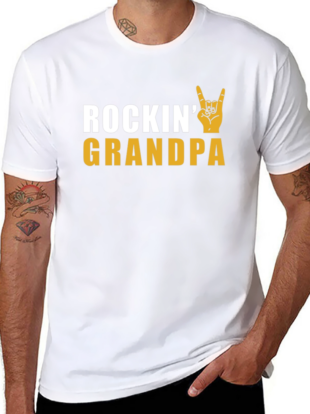 Rockin Grandpa T-Shirt - Cool Grandfather Tee