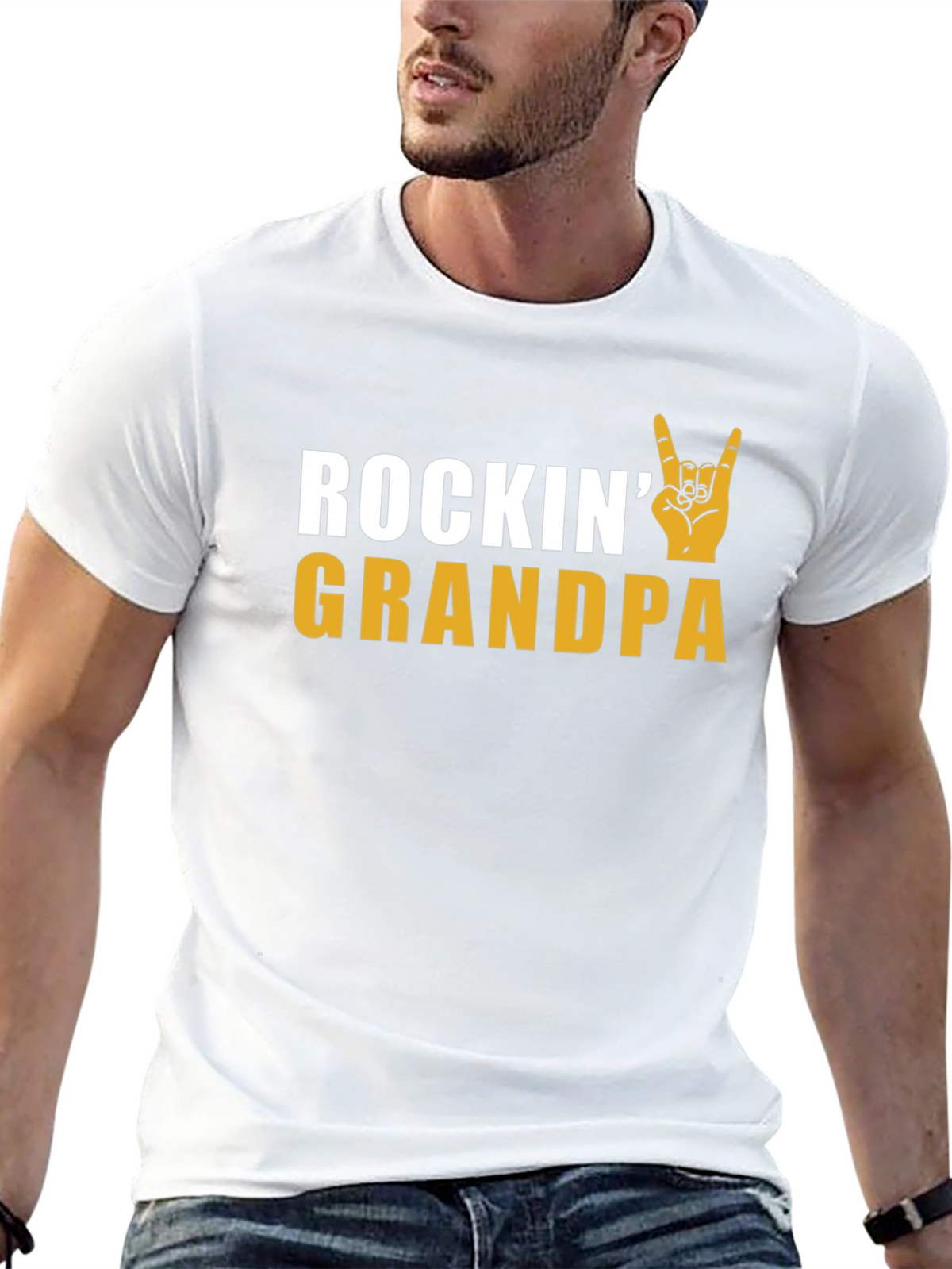 Rockin Grandpa T-Shirt - Cool Grandfather Tee