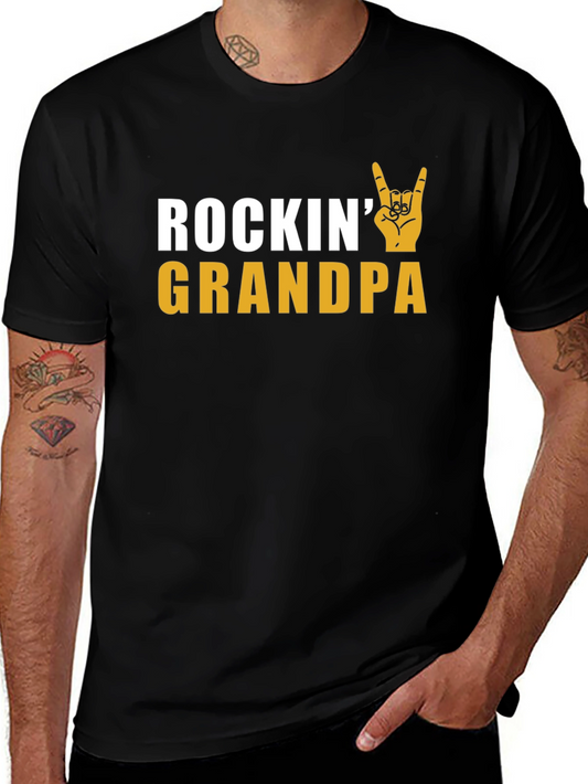 Rockin Grandpa T-Shirt - Cool Grandfather Tee