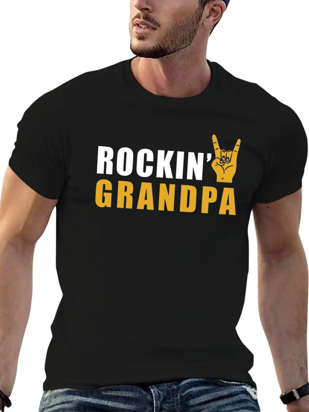 Rockin Grandpa T-Shirt - Cool Grandfather Tee