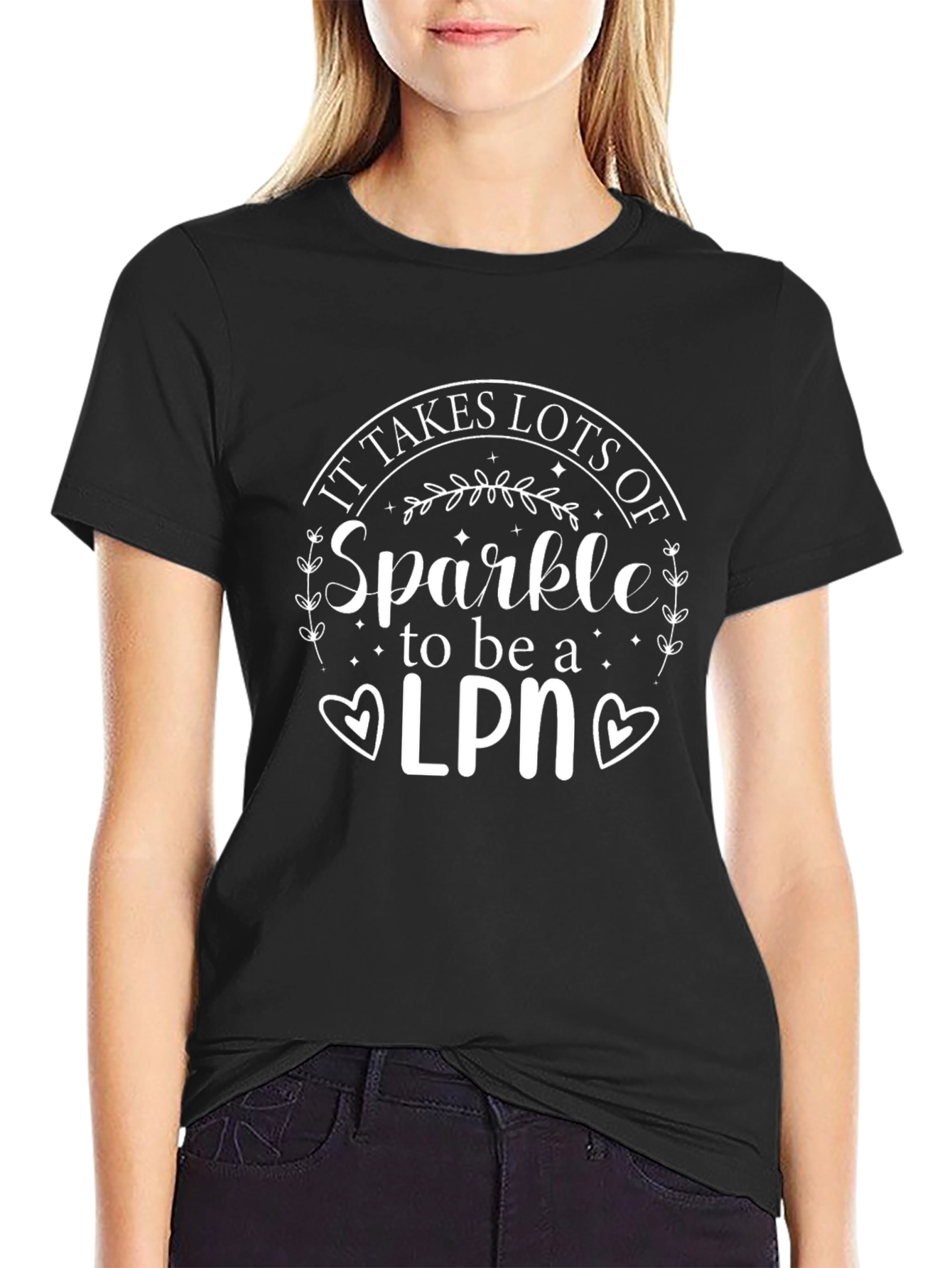 Sparkle LPN Black T-Shirt